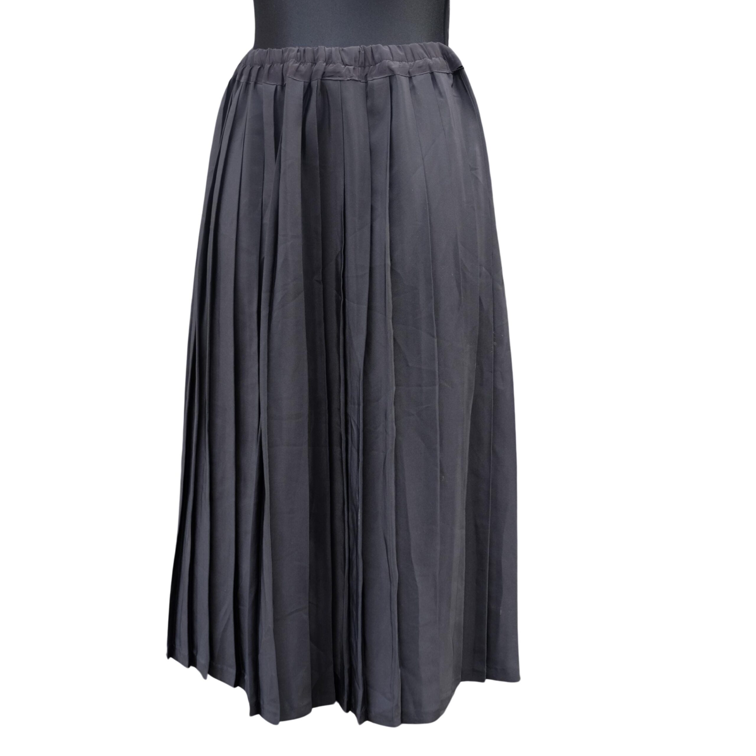 Vintage Black Pleated Skirt, Minimalistic skirt with waistband - Image 2