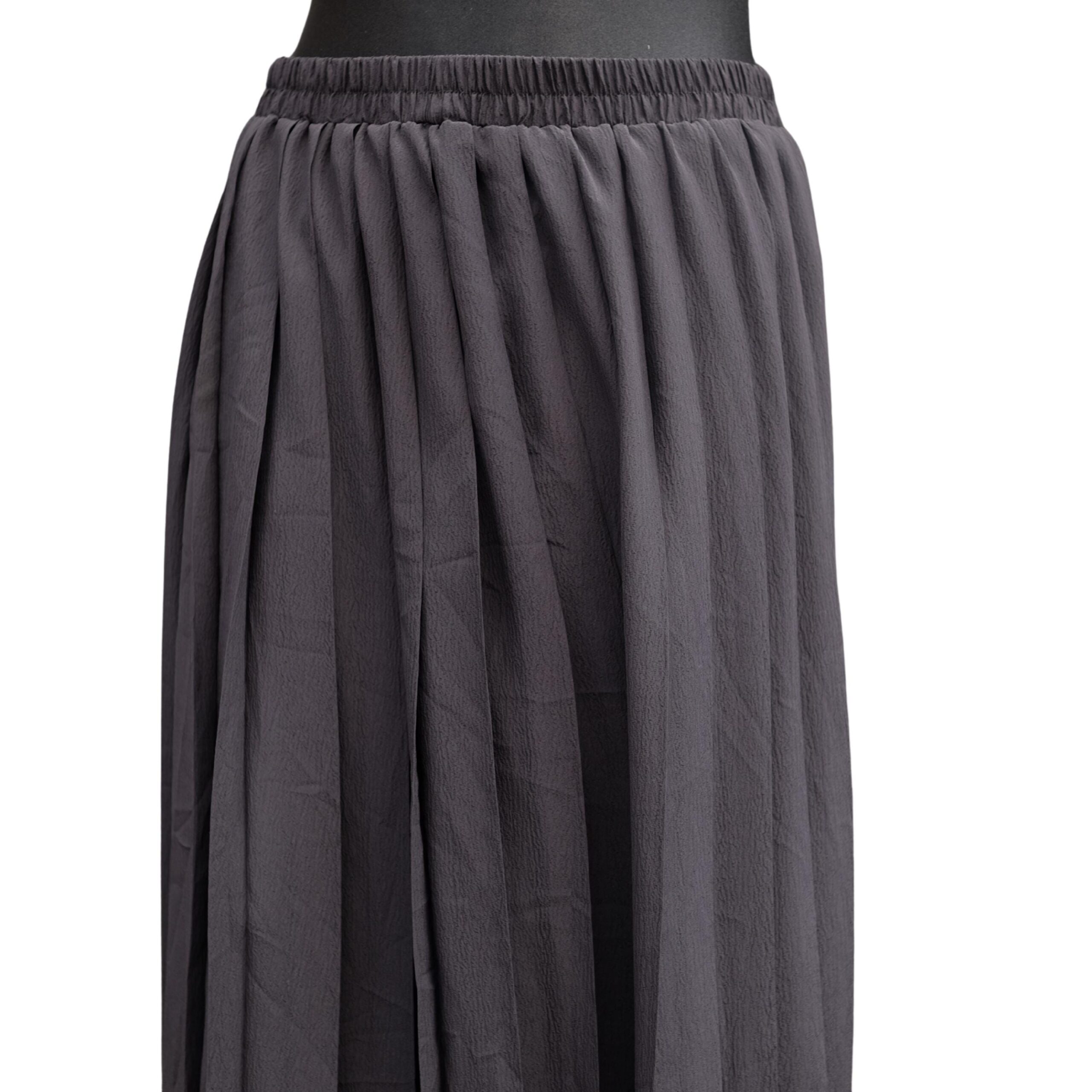 Vintage Black Pleated Skirt, Minimalistic skirt with waistband - Image 3