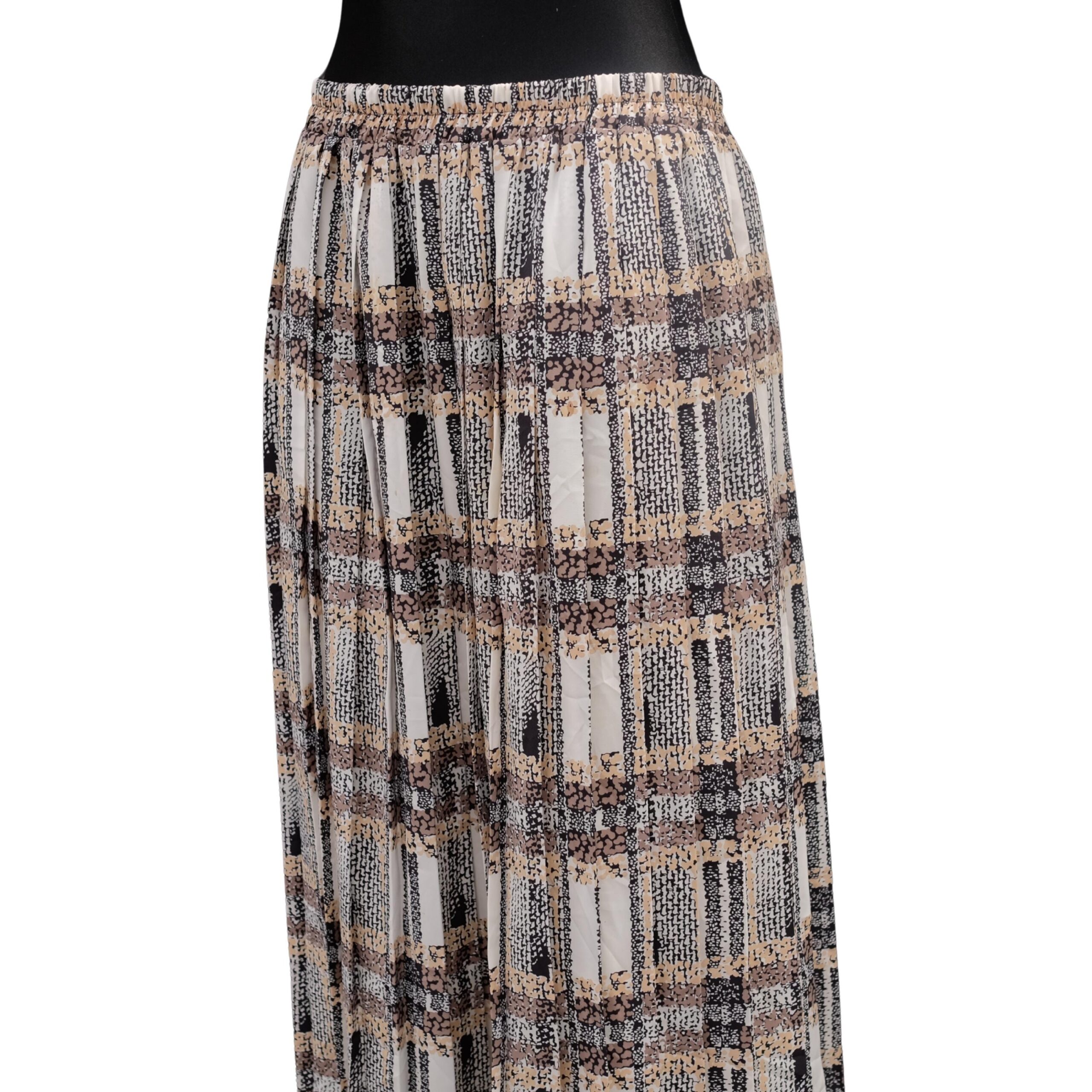 80s Vintage Tricolour Pleated Skirt, skirt with waistband - Image 5