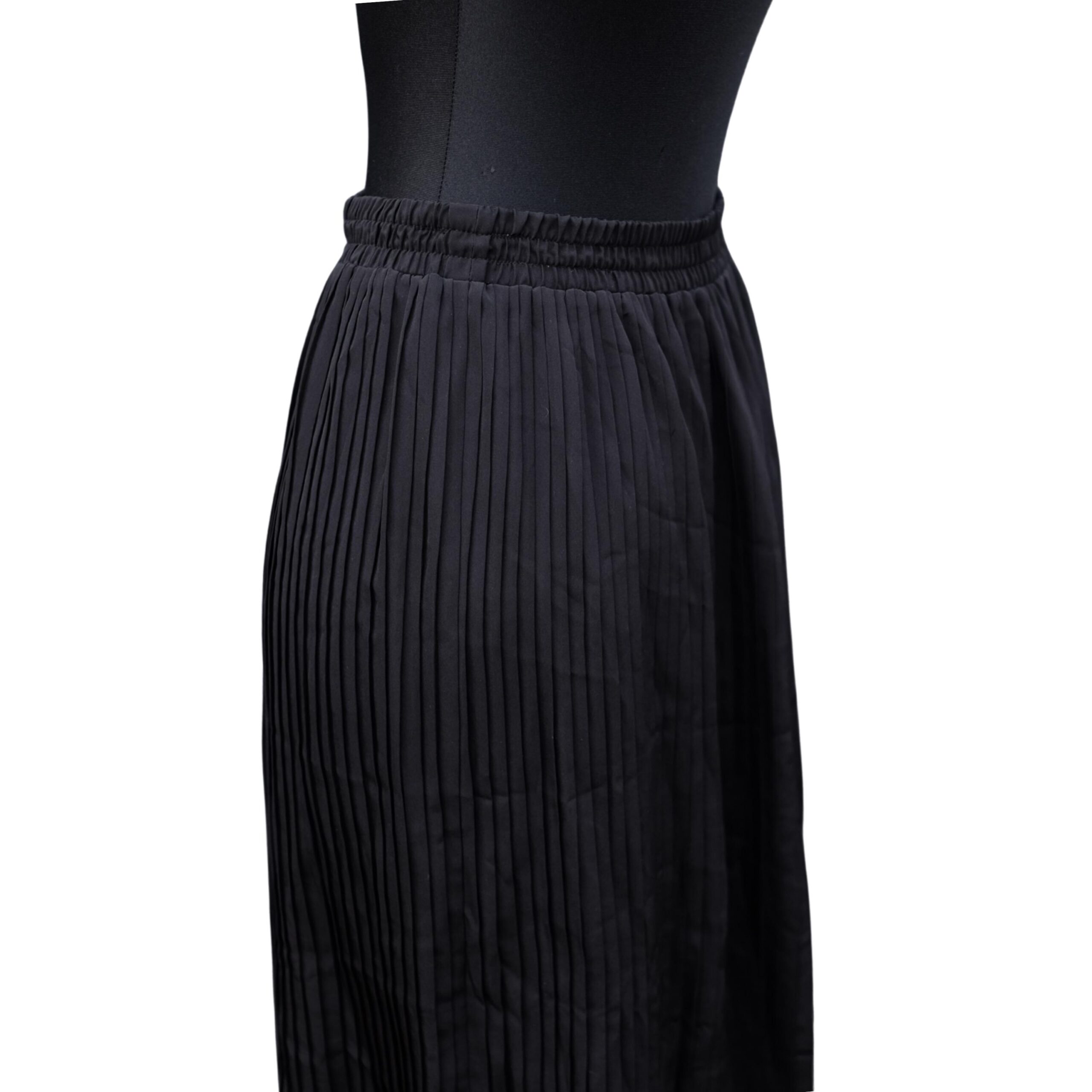 Vintage Black Pleated Skirt, Minimalistic skirt with waistband - Image 5