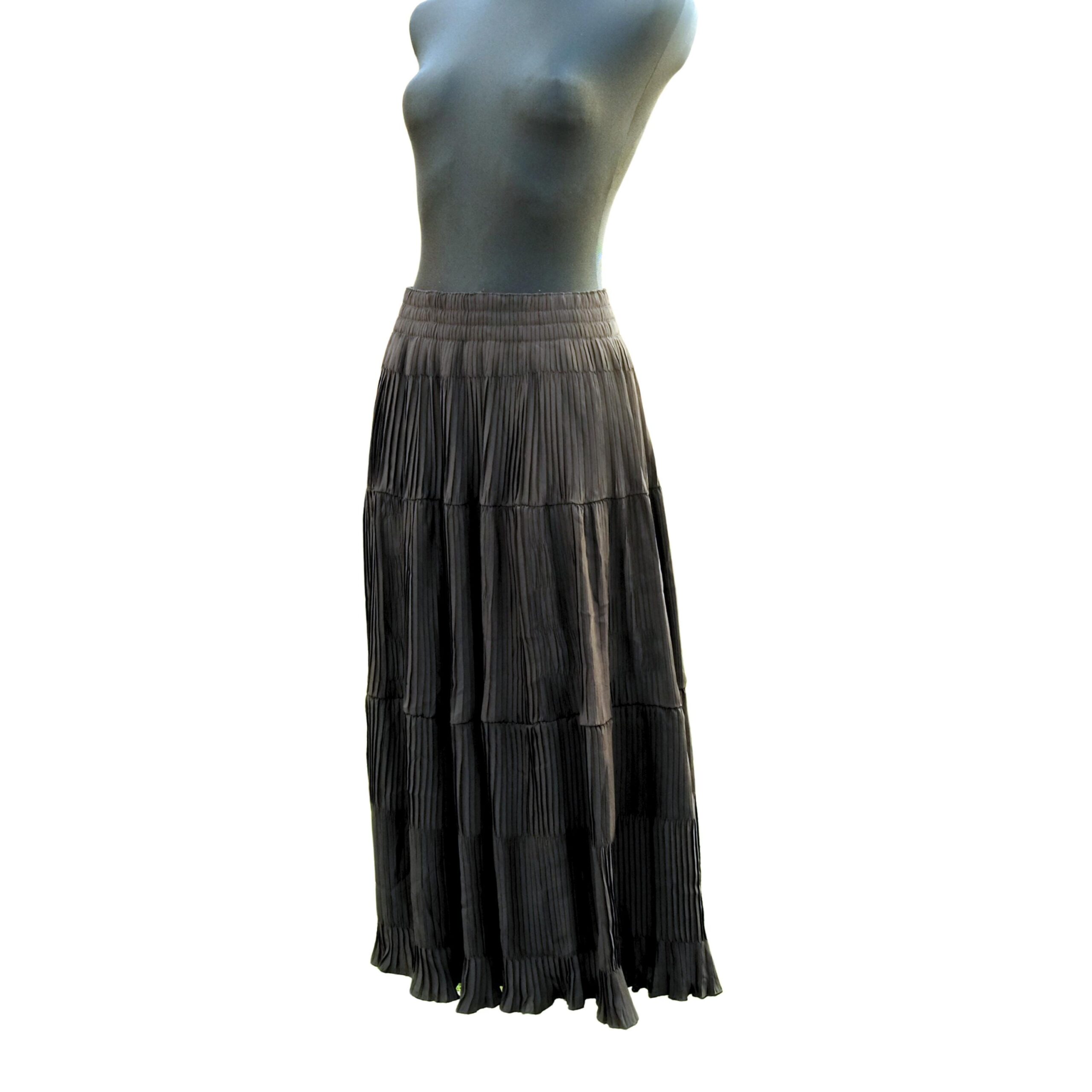 Vintage Black Pleated Skirt, Minimalistic skirt with waistband - Image 2