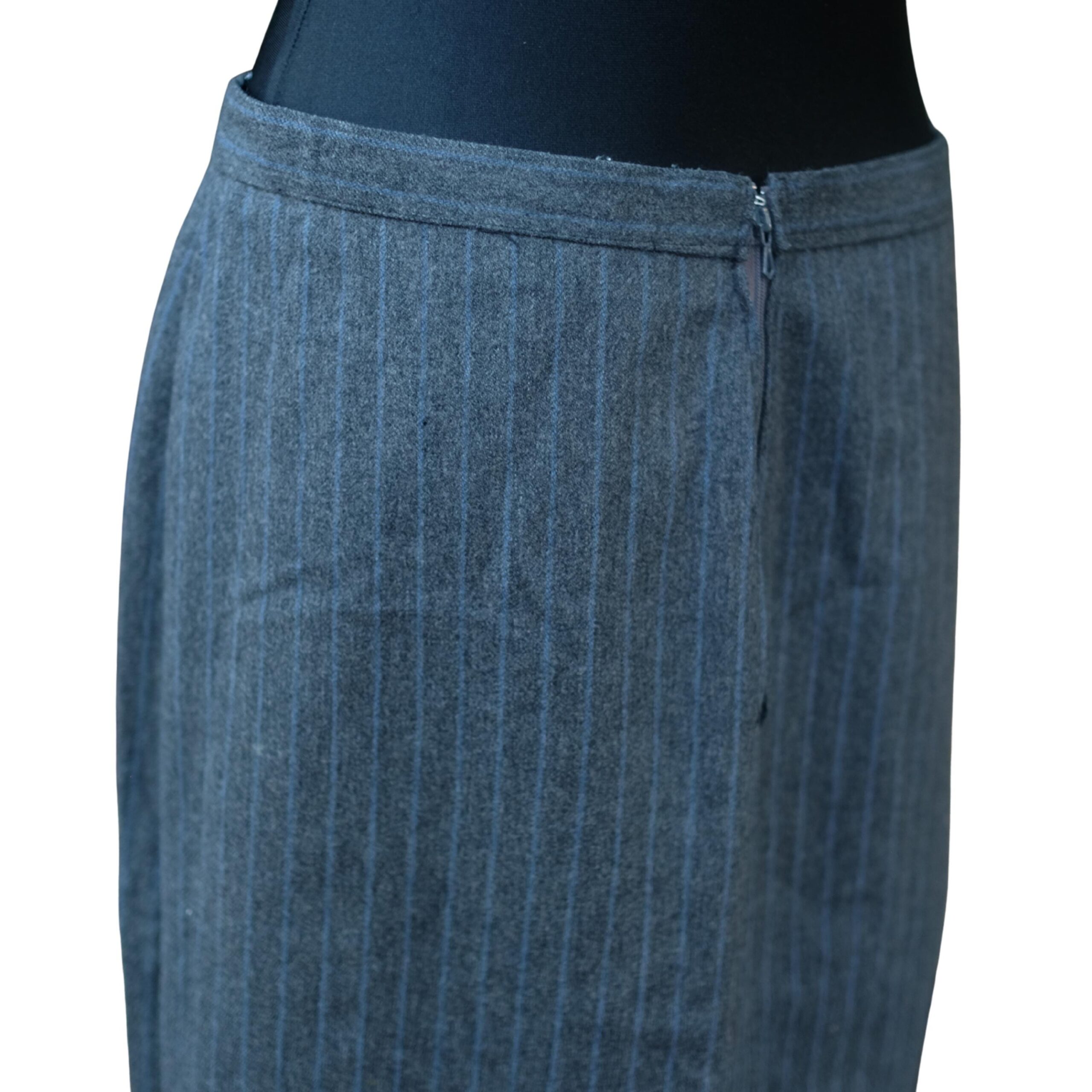 Vintage Grey Striped Wool Pencil Skirt - Image 5