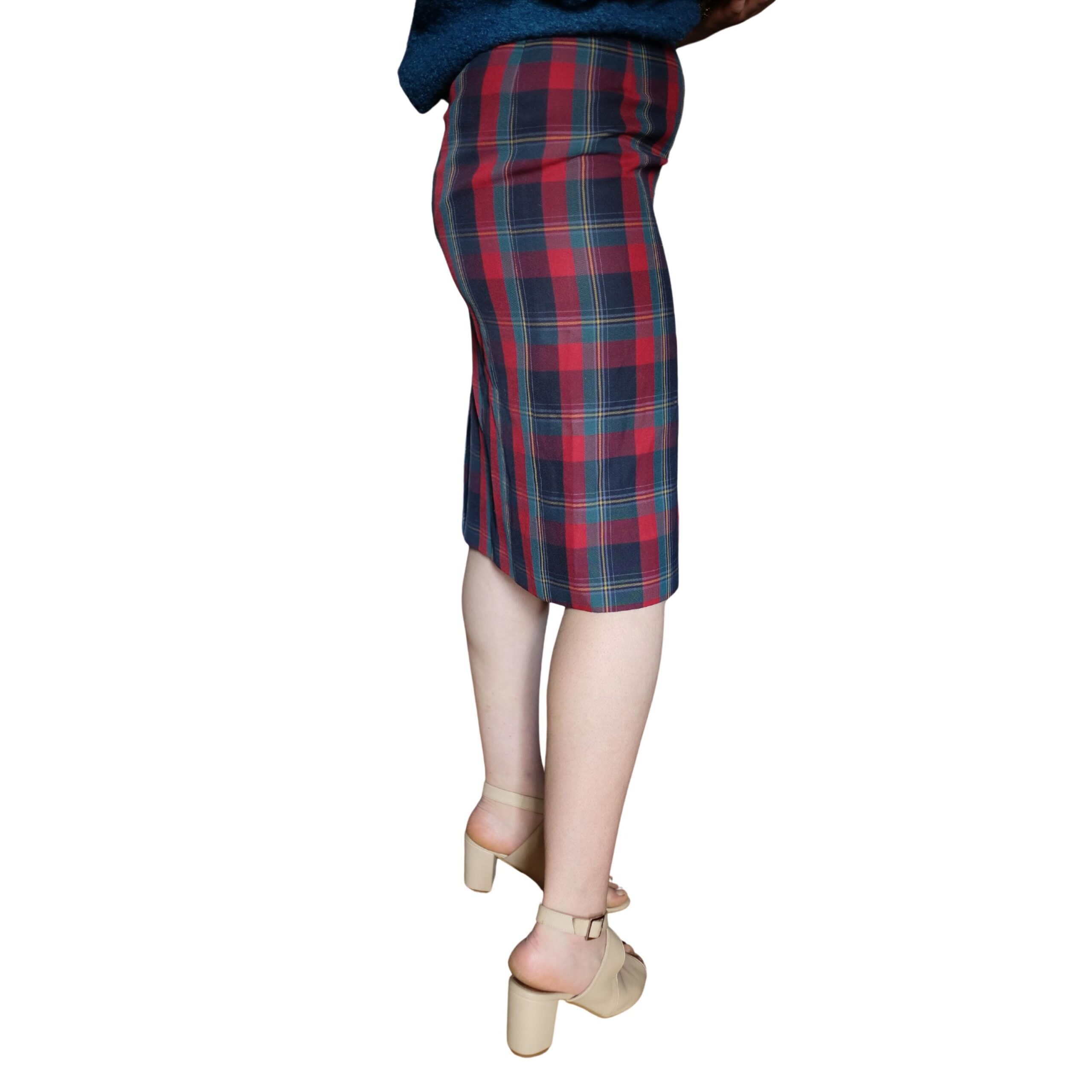 Vintage Plaid/Tartan Pencil Skirt Francoise de France - Image 9