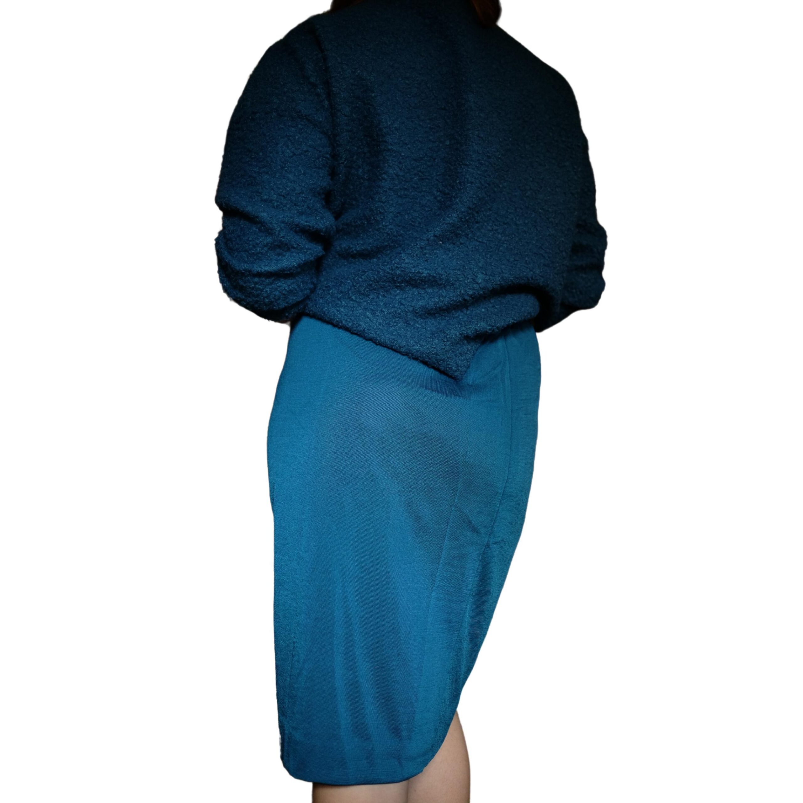 Vintage Teal Duck Blue Pencil skirt - Image 5