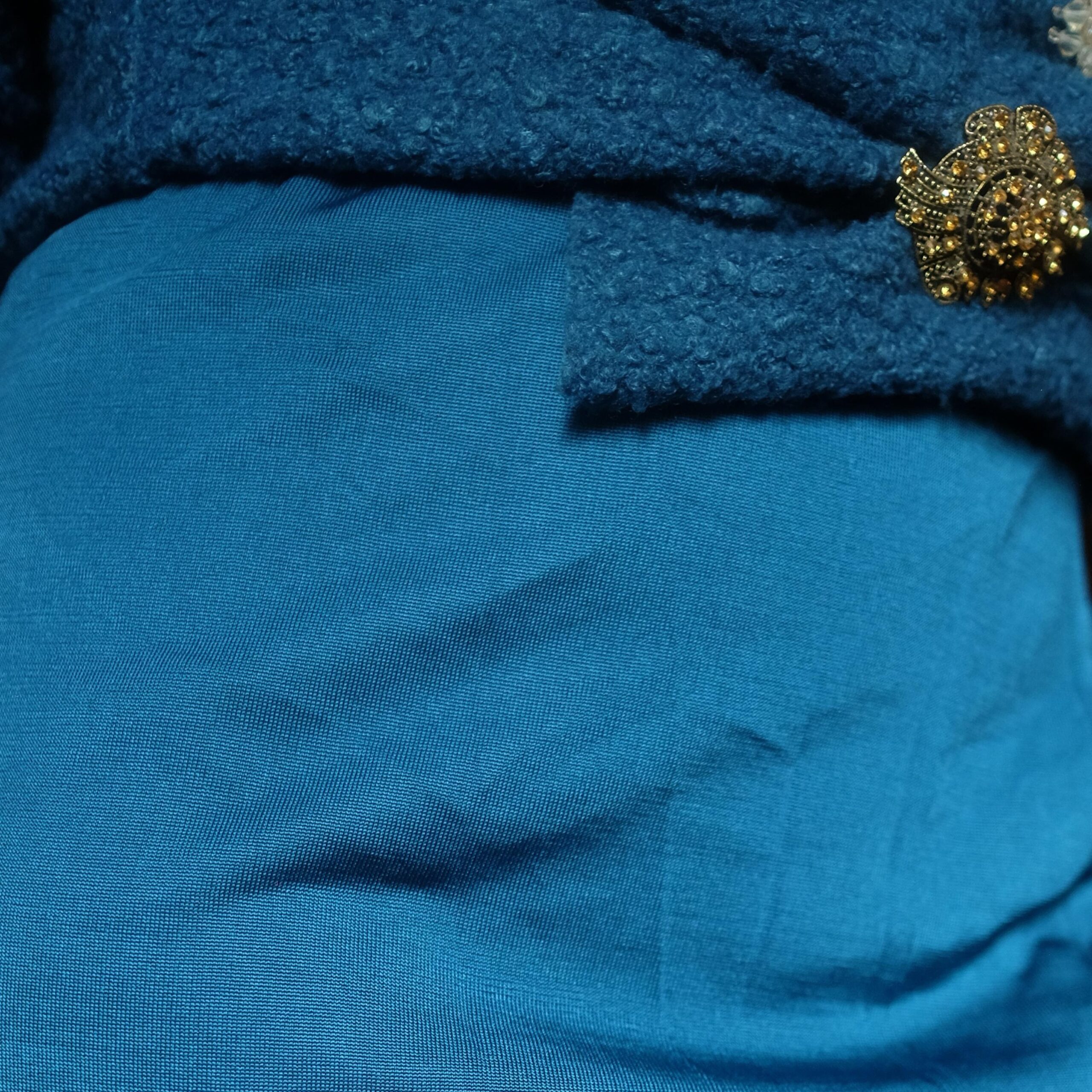 Vintage Teal Duck Blue Pencil skirt - Image 8