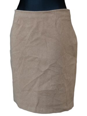 Vintage Fleece Light Brown Pencil Skirt, Etoupe/ Camel color Wool Mini Office Skirt