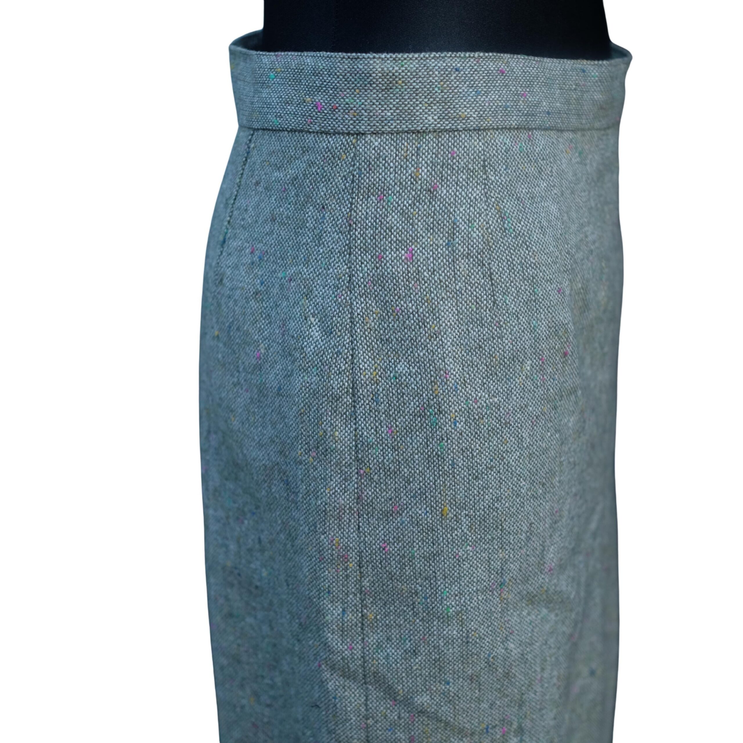 Vintage Tweed Army Green Long Pencil Skirt, Teachers/Office/Business Skirt - Image 2