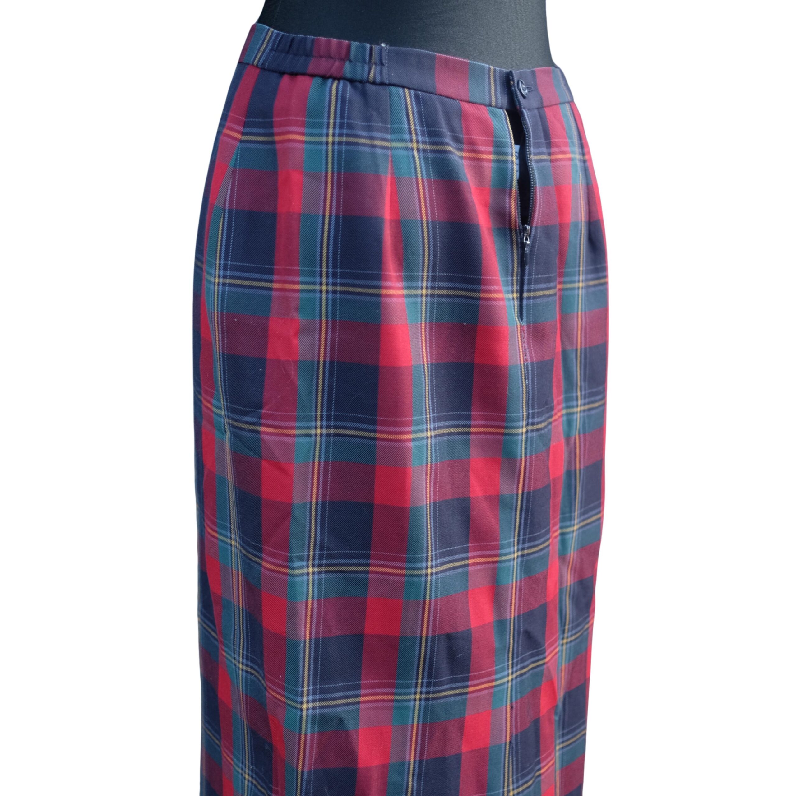 Vintage Plaid/Tartan Pencil Skirt Francoise de France - Image 3
