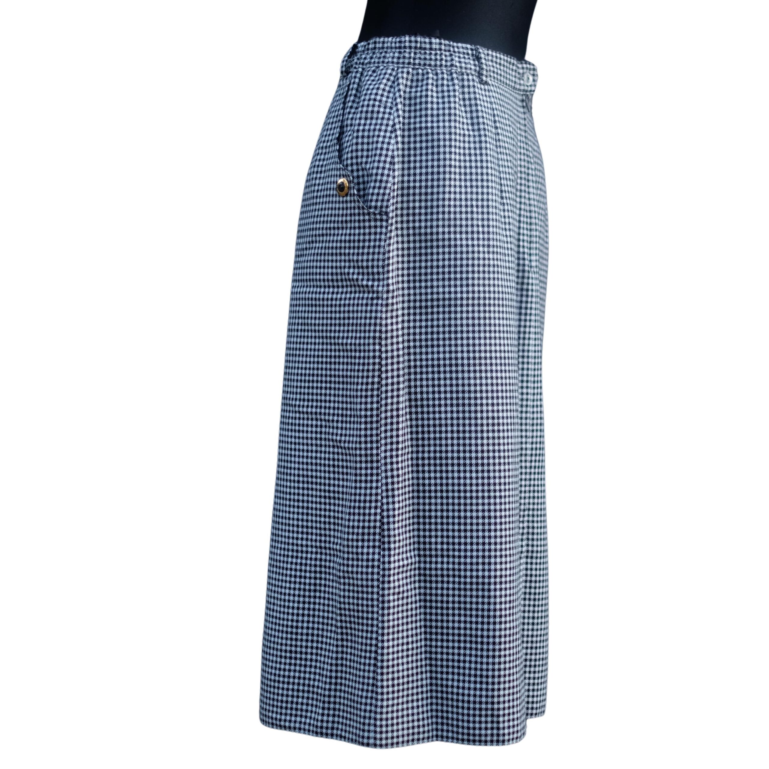 Vintage Black and White Checkered Pencil Skirt - Image 2