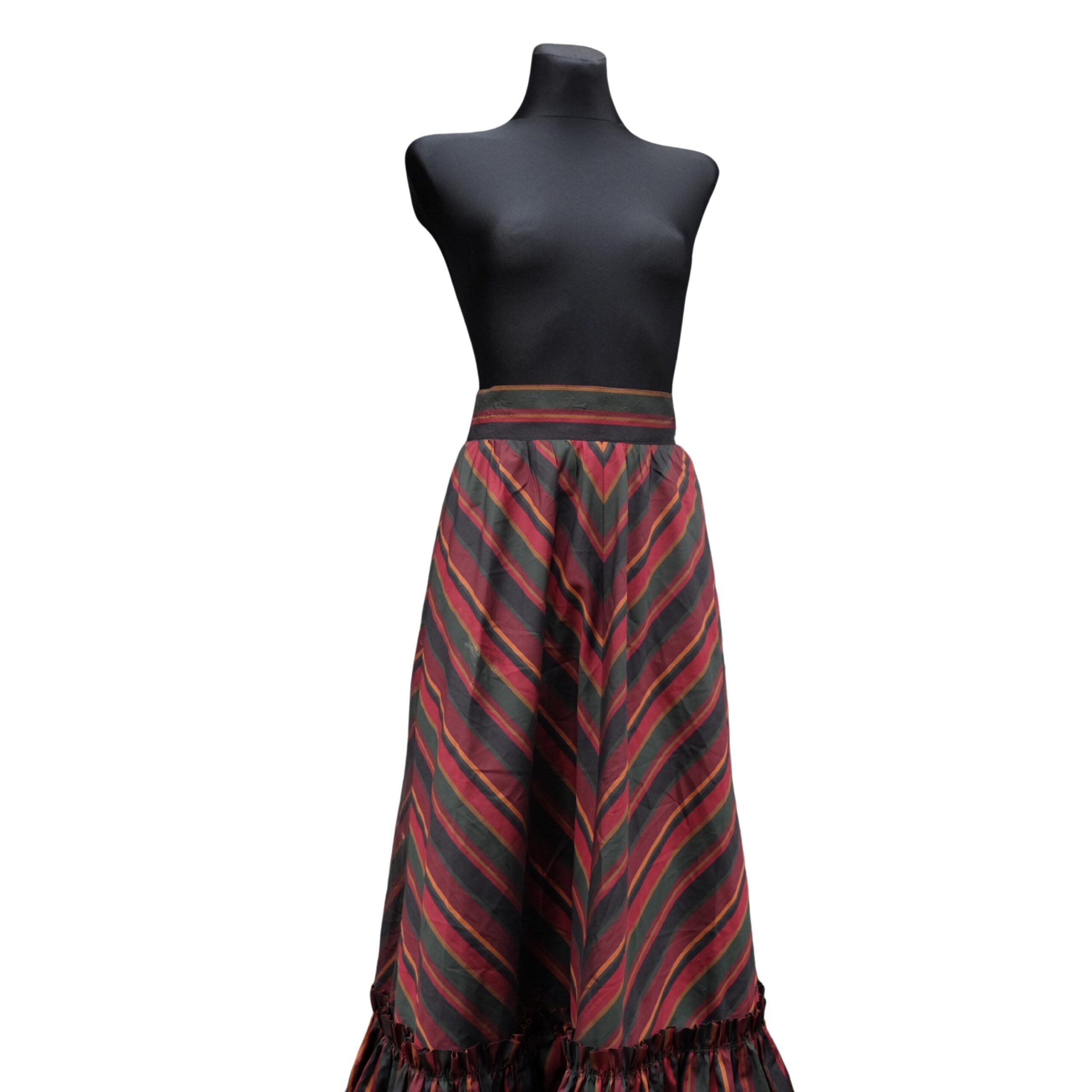 Vintage Floorlength Broomstick Striped Skirt - Image 7