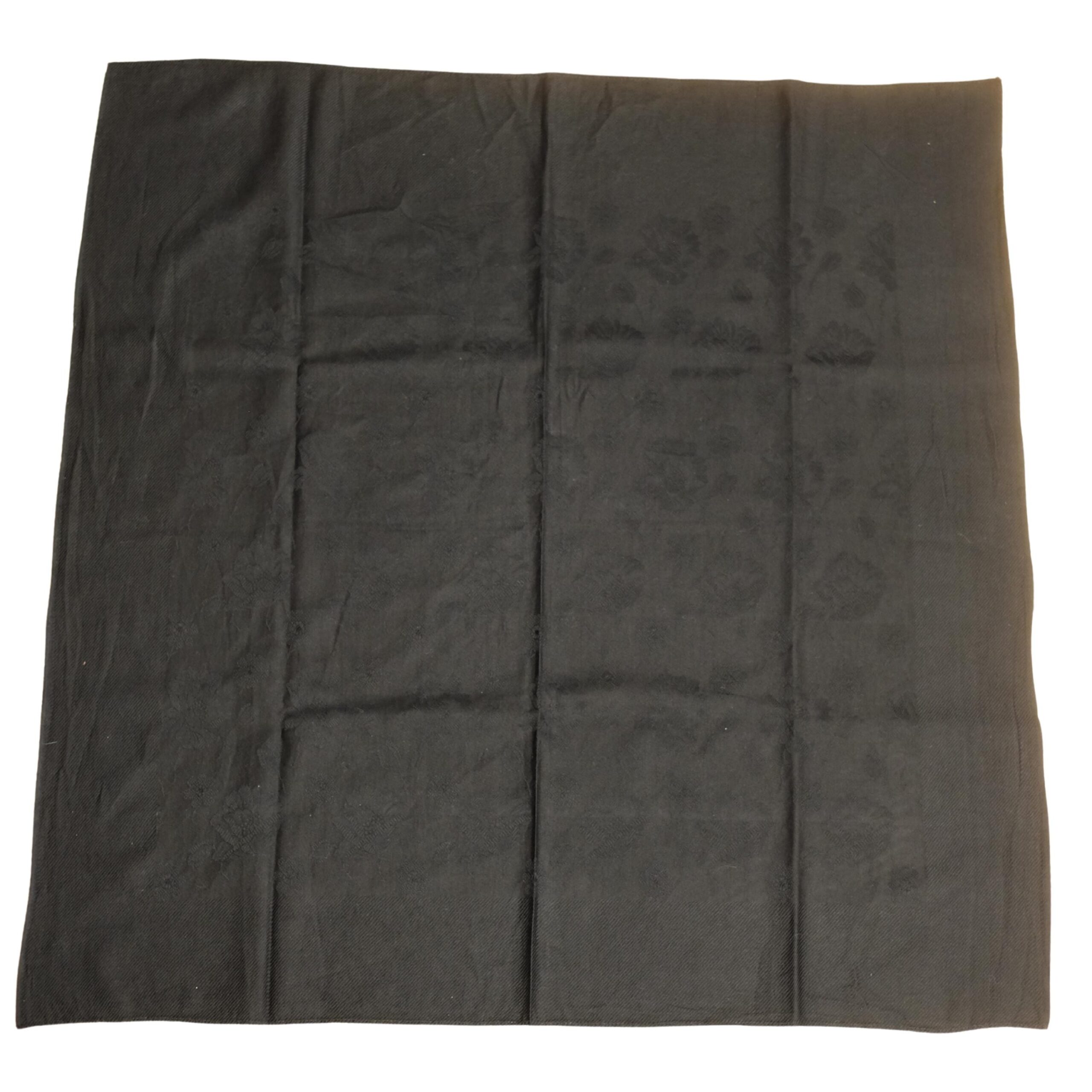 Antique Slavic Folk Black Headscarf with Floral Pattern - Image 9