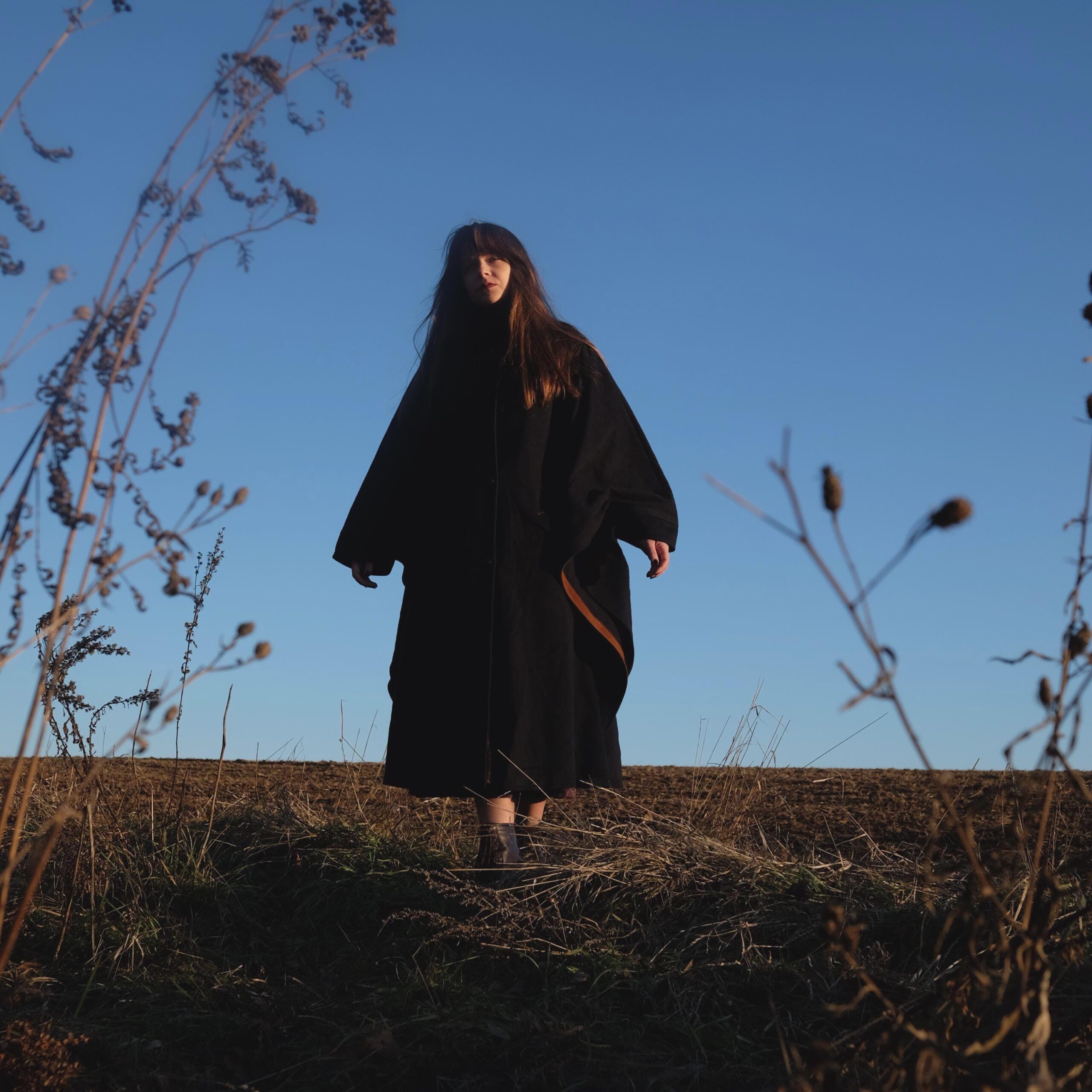 Vintage Navy Blue Long Cape Coat with Brown details, Luxurious Quality and Very Unique Design, yet Super Classy