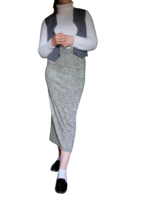 Vintage Panther Pattern Long Pencil Skirt