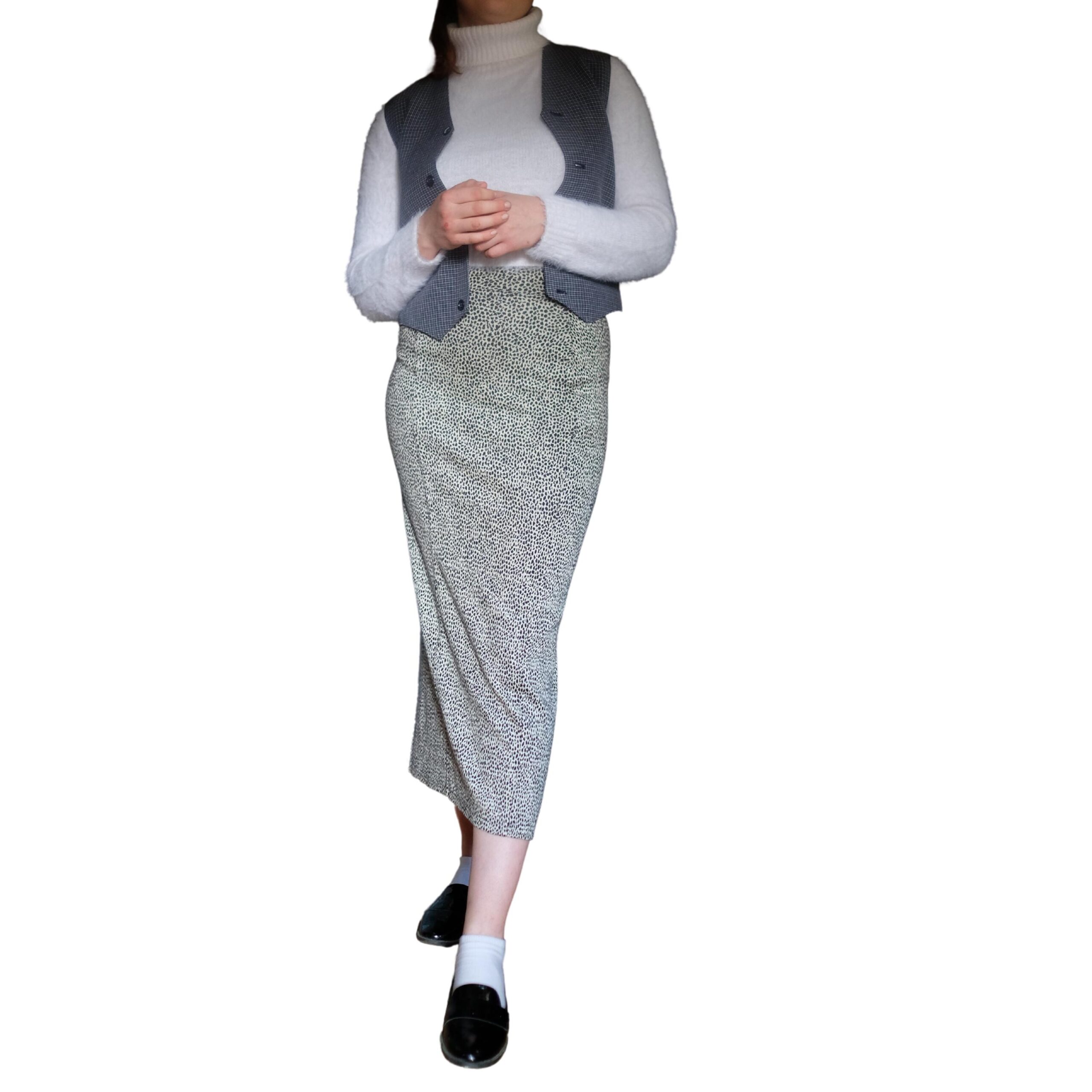 Vintage Panther Pattern Long Pencil Skirt