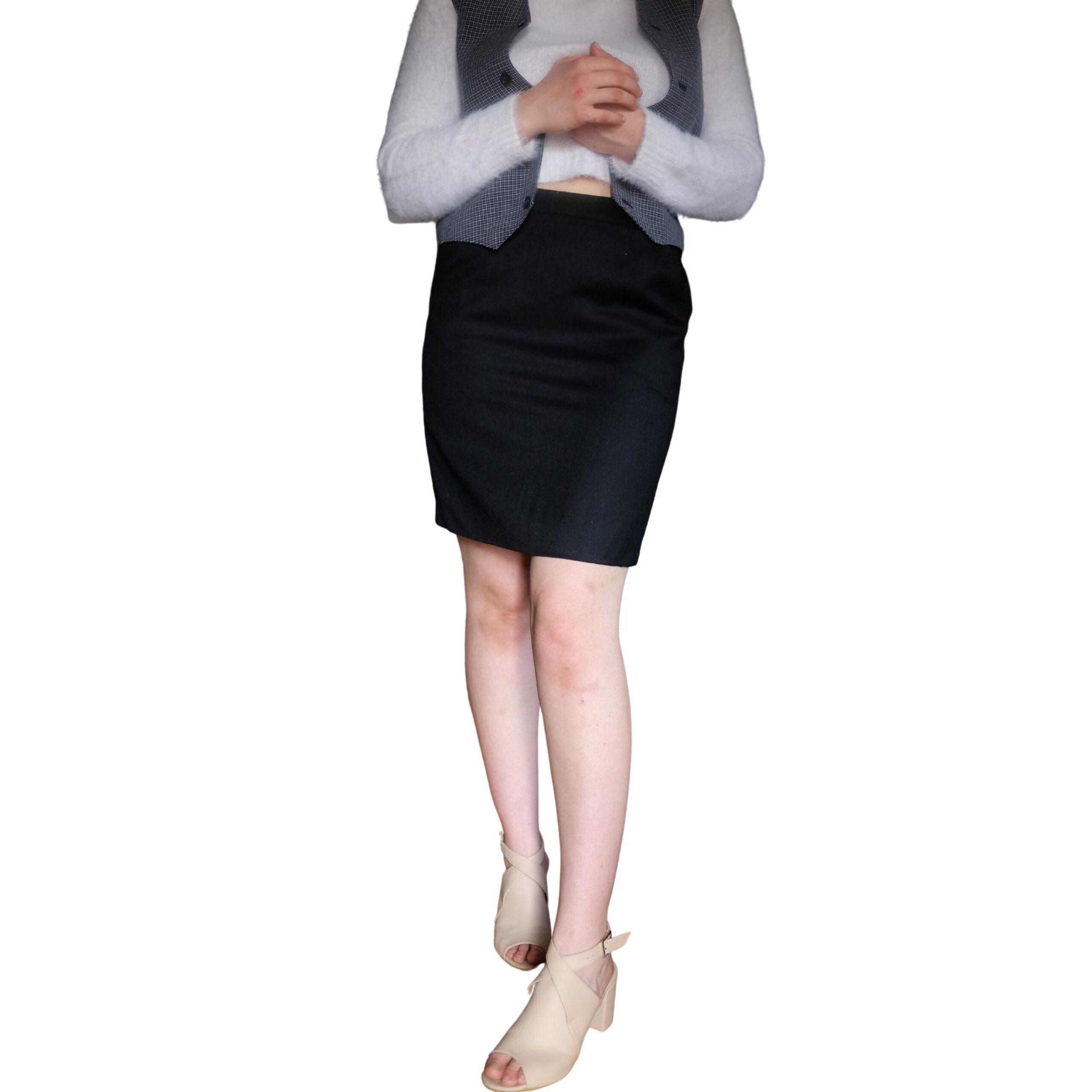 Vintage Black Mini Pencil Skirt, Office Business School outfit - Image 3