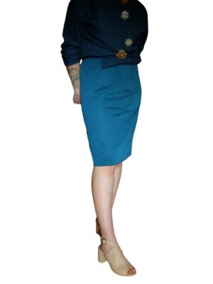 Vintage Teal Duck Blue Pencil skirt
