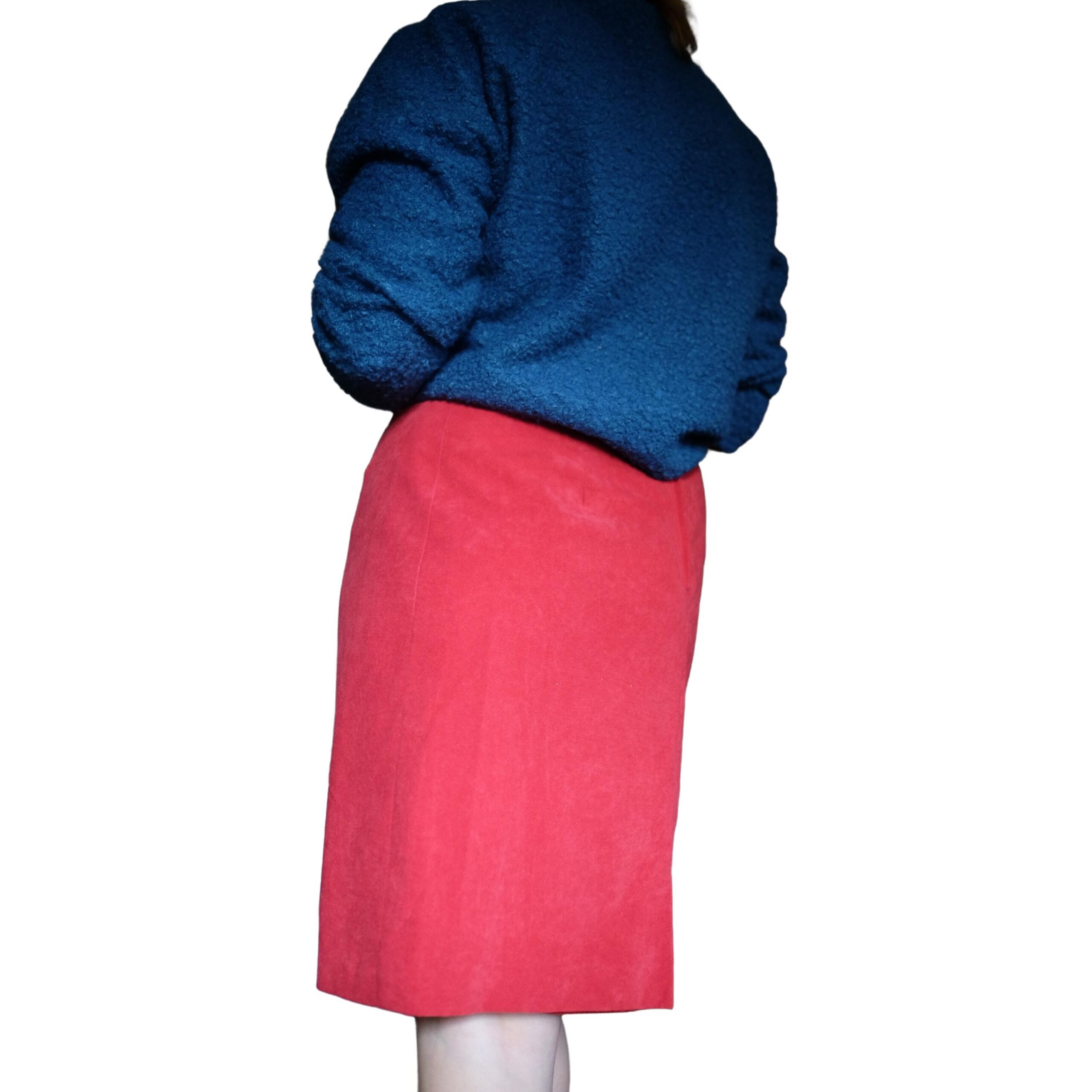 Vintage Suede Red Pencil Skirt - Image 4