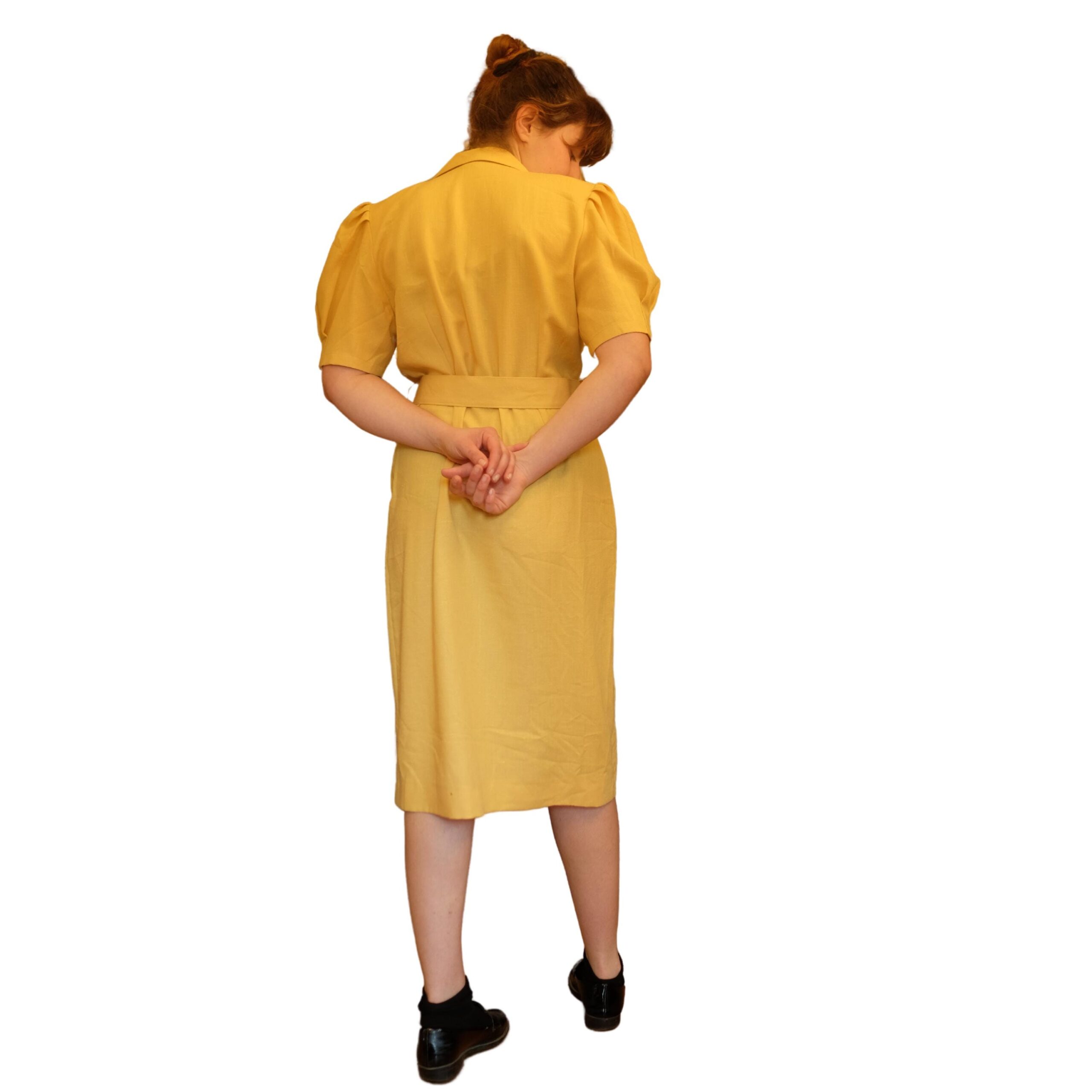 Vintage Eccentric Yellow 80s Dress - Image 5