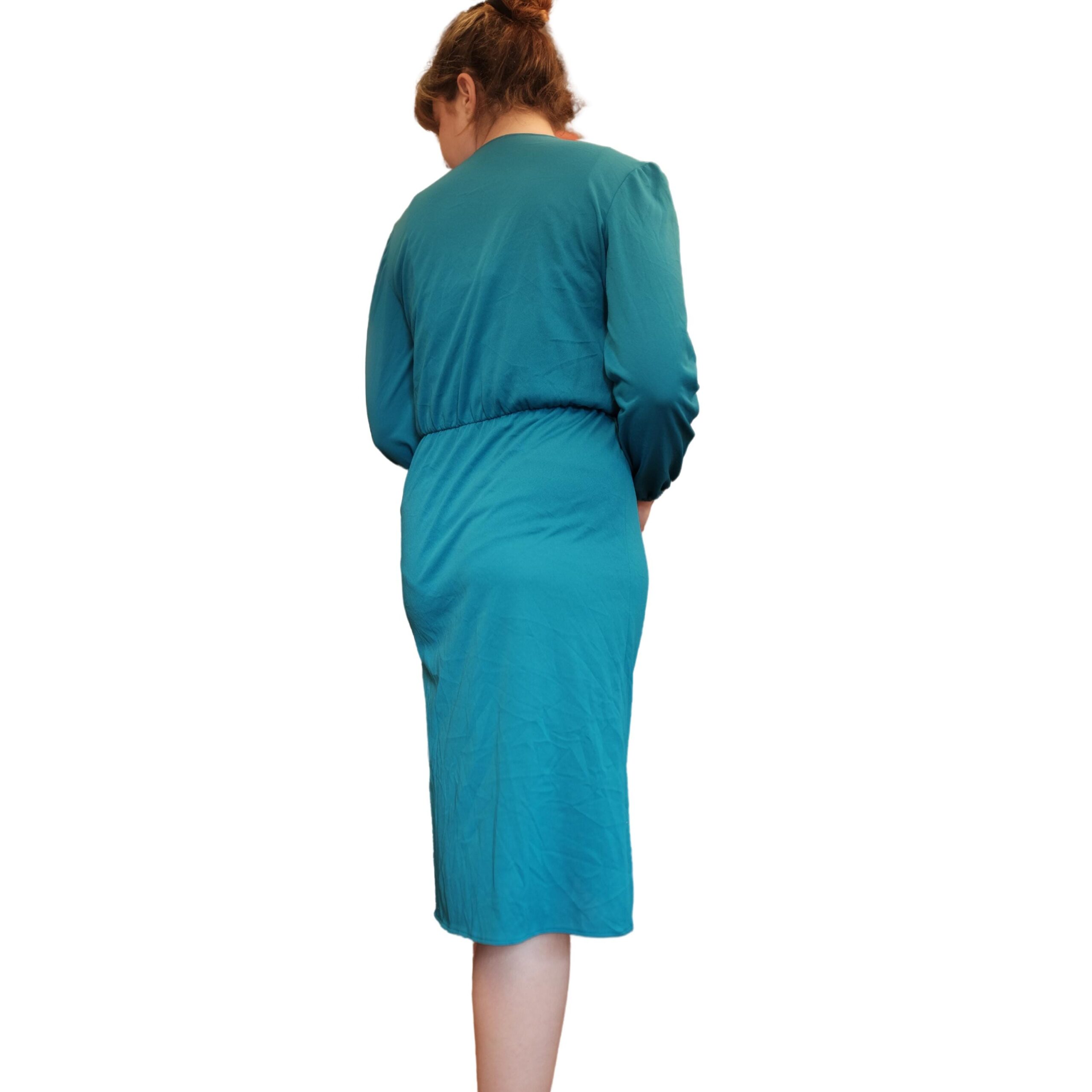 Vintage Blue Evening Dress with Rhinestones - Image 7