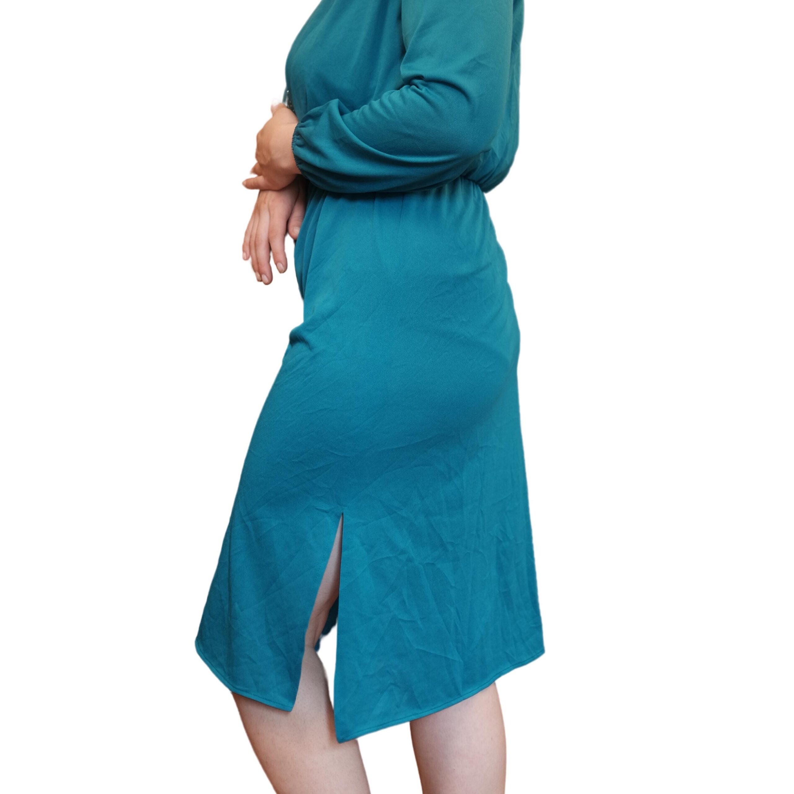 Vintage Blue Evening Dress with Rhinestones - Image 4