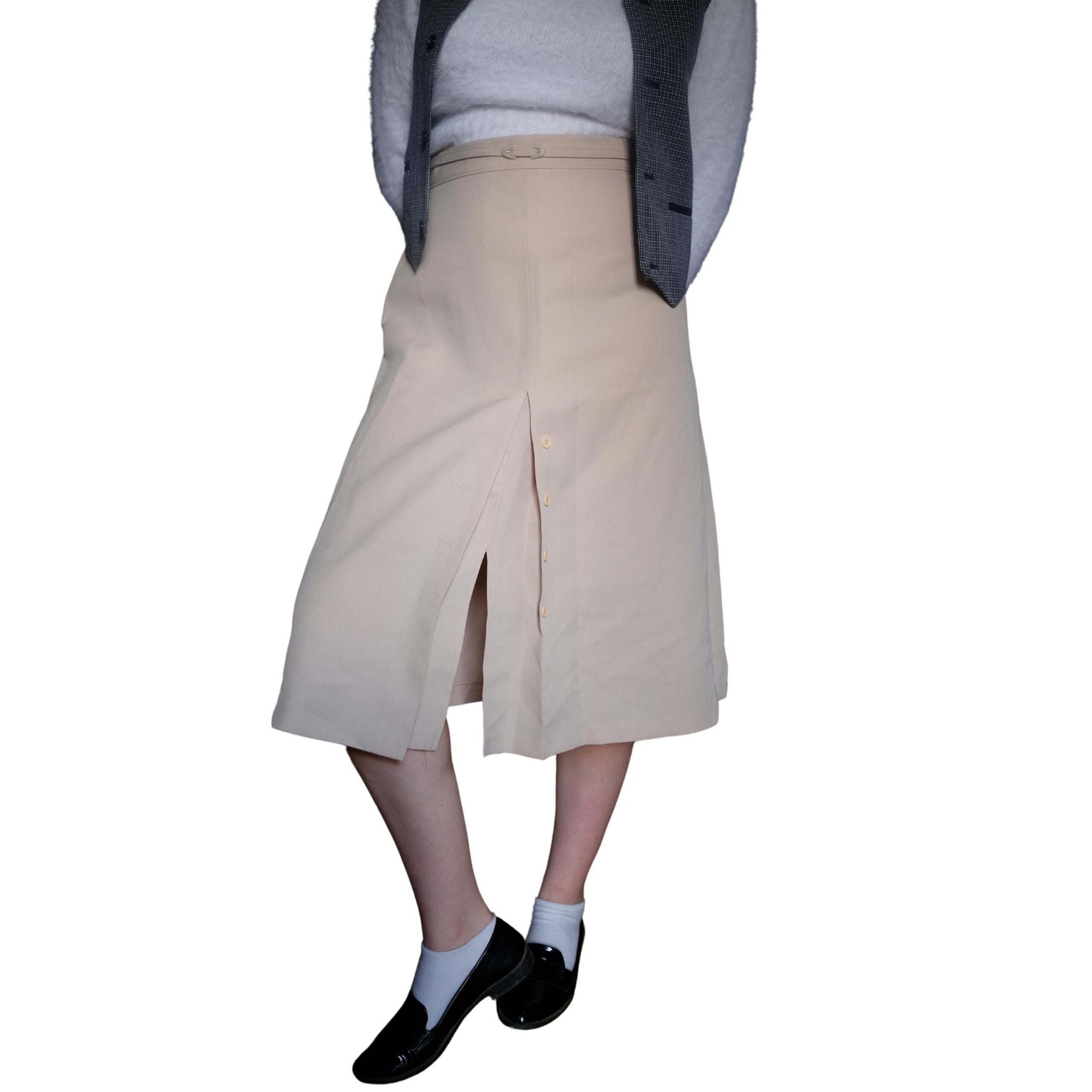 Vintage Simple Cream Skirt - Image 2