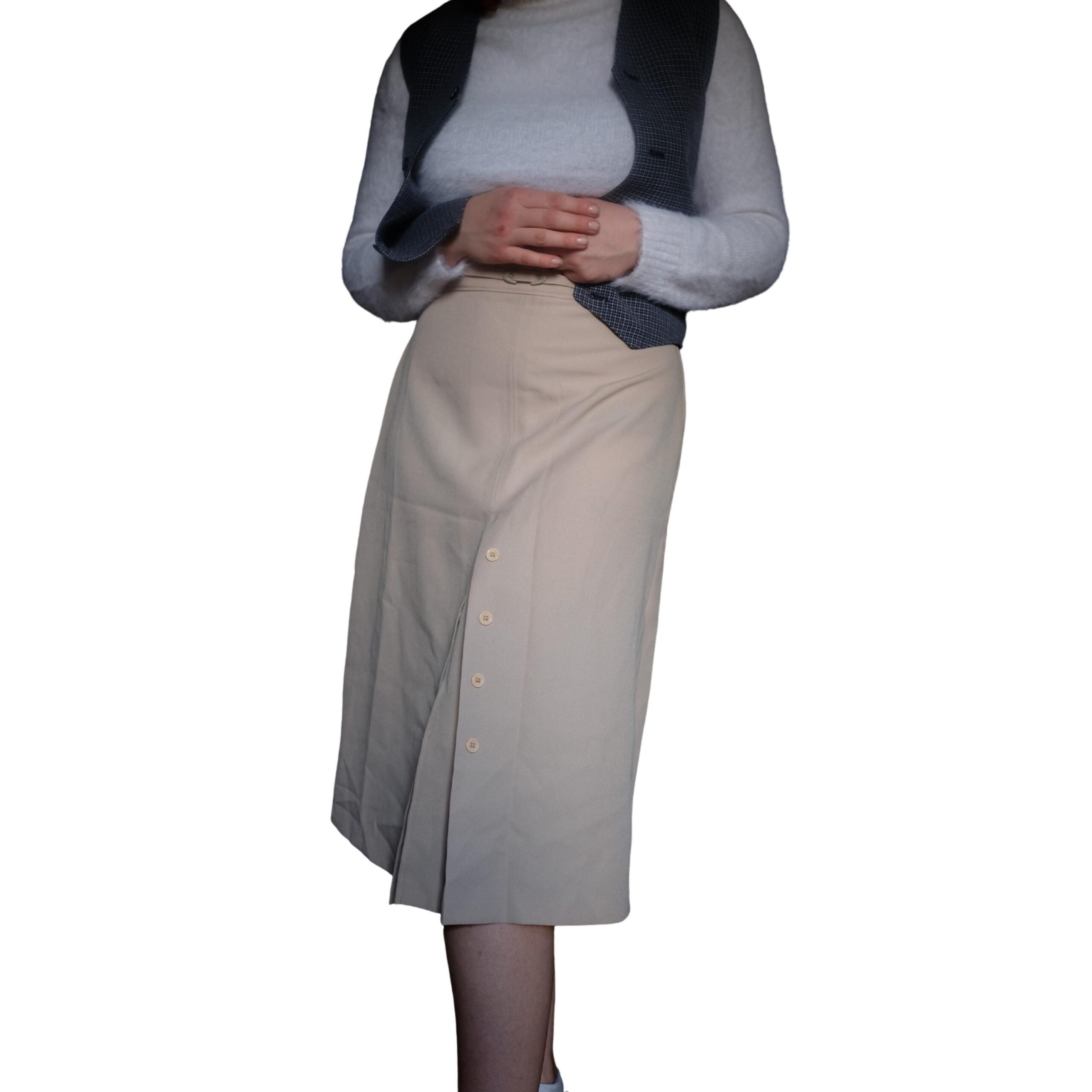 Vintage Simple Cream Skirt - Image 7