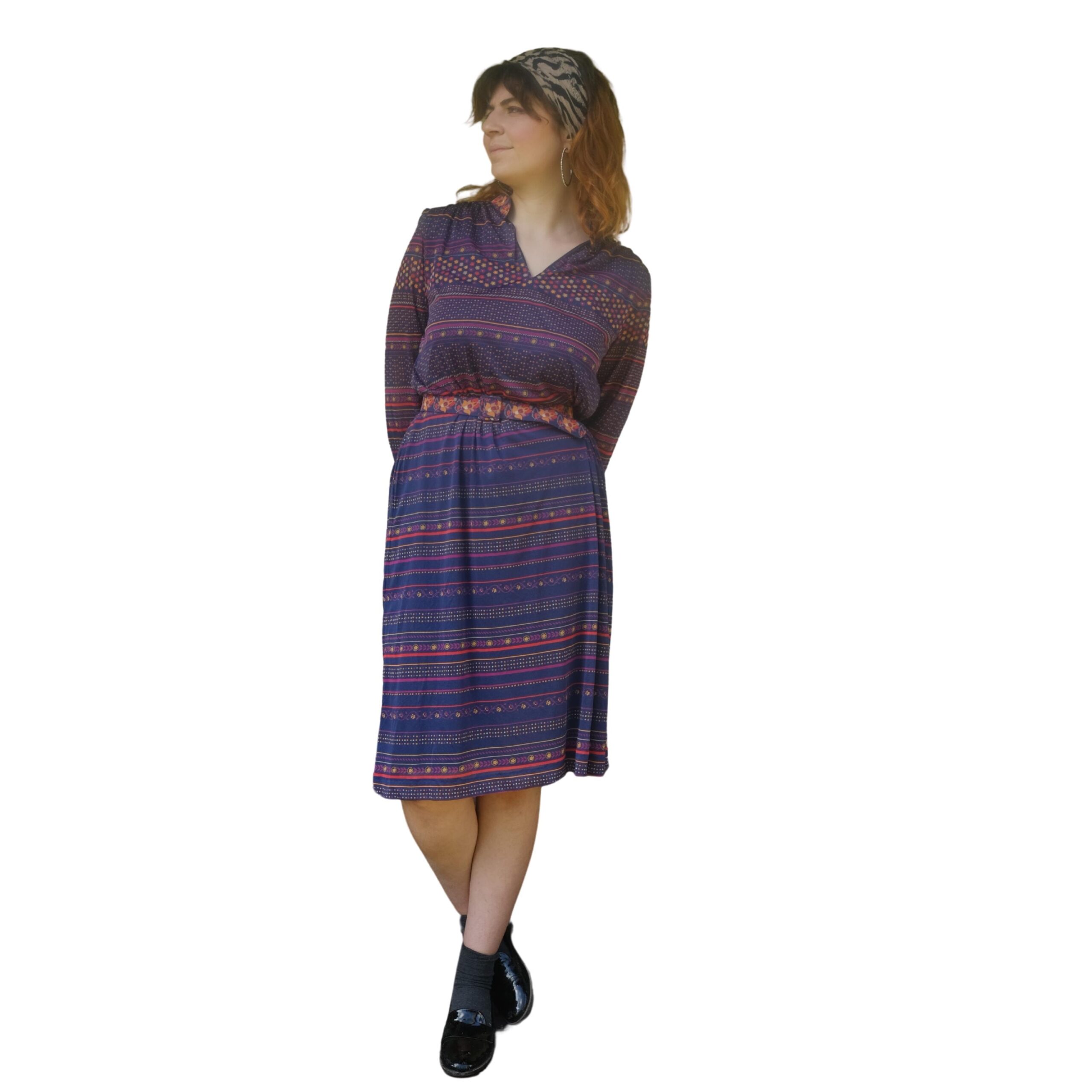 Vintage Boho 80s Dress with Belt