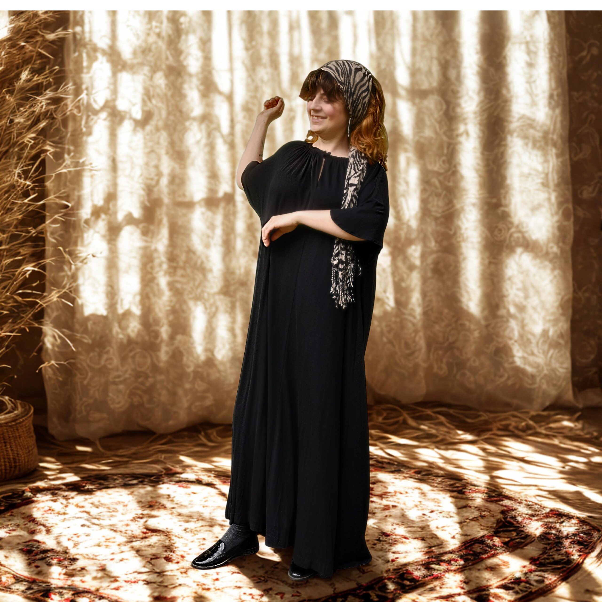 Vintage Designer Ted Lapidus Black Trapeze Evening Dress, 70s Boho Prom Dress, Femme Fatale Dress, Affordable luxury - Image 6