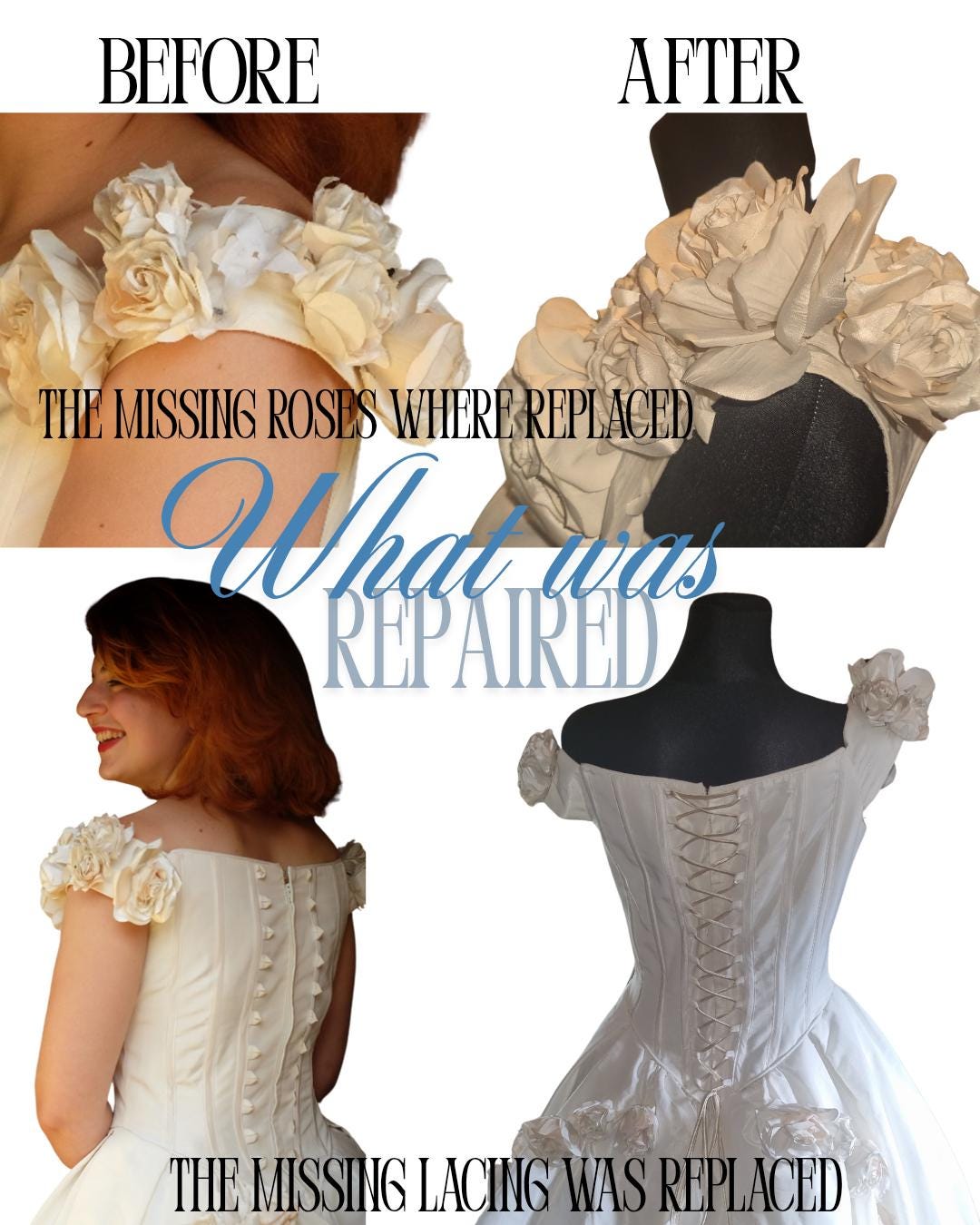 Vintage Silk Princess Wedding Dress PRONOVIAS with Bustier top and Train Skirt with Rosette Trim, Fairytale Bridal Gown - Image 2