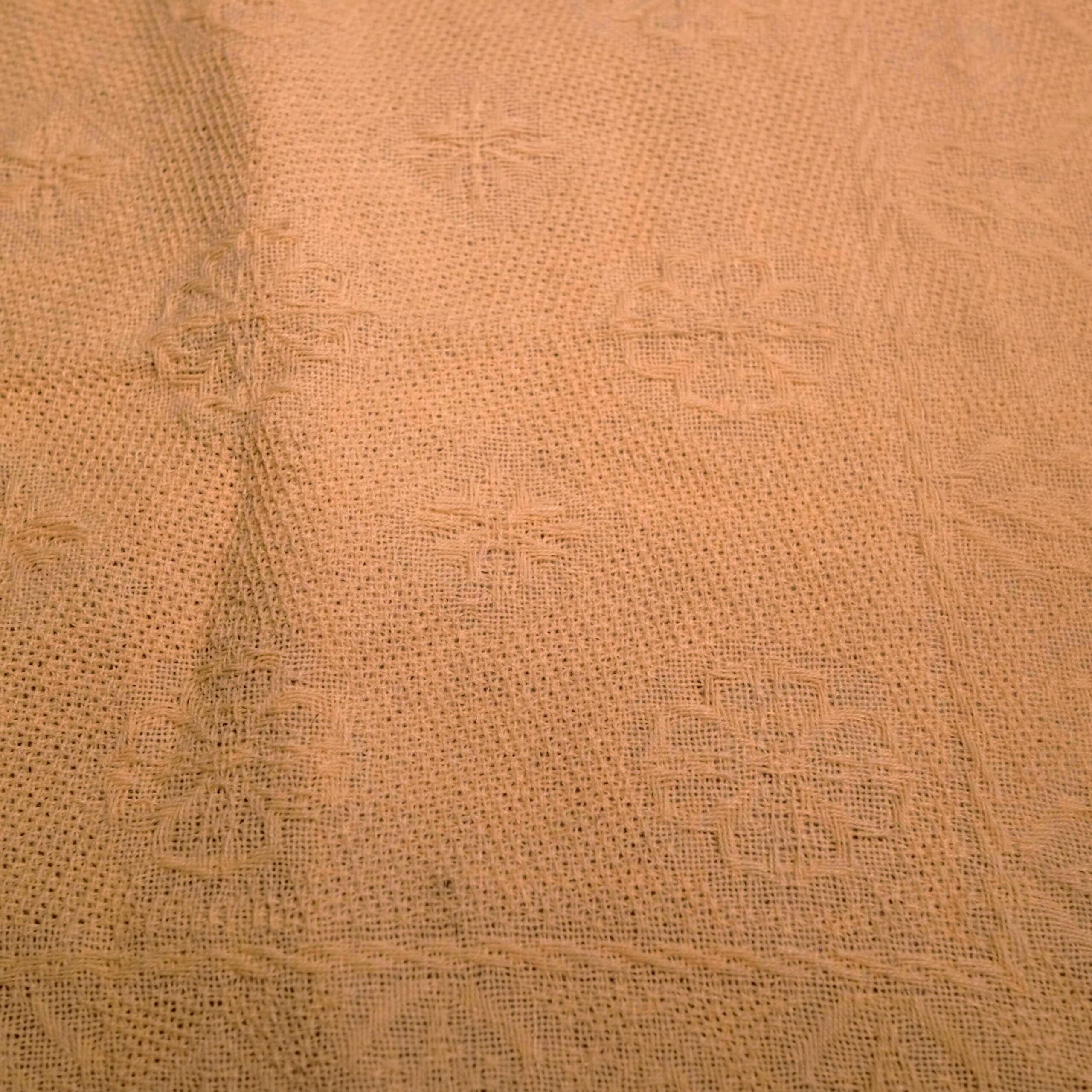 Antique Wool Slavic Folk Yellow Headscarf with Floral Embroidery - Image 9