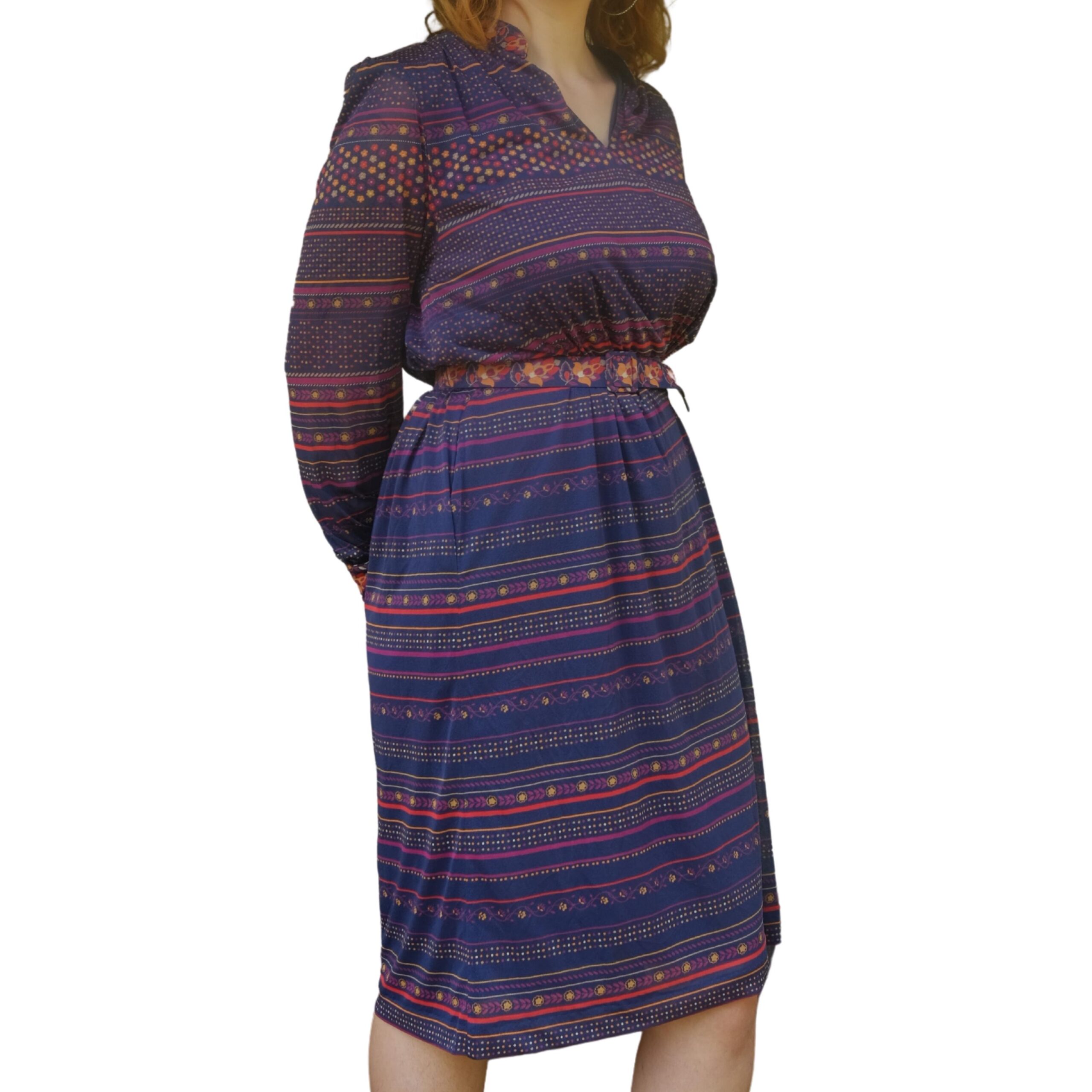 Vintage Boho 80s Dress with Belt - Image 2