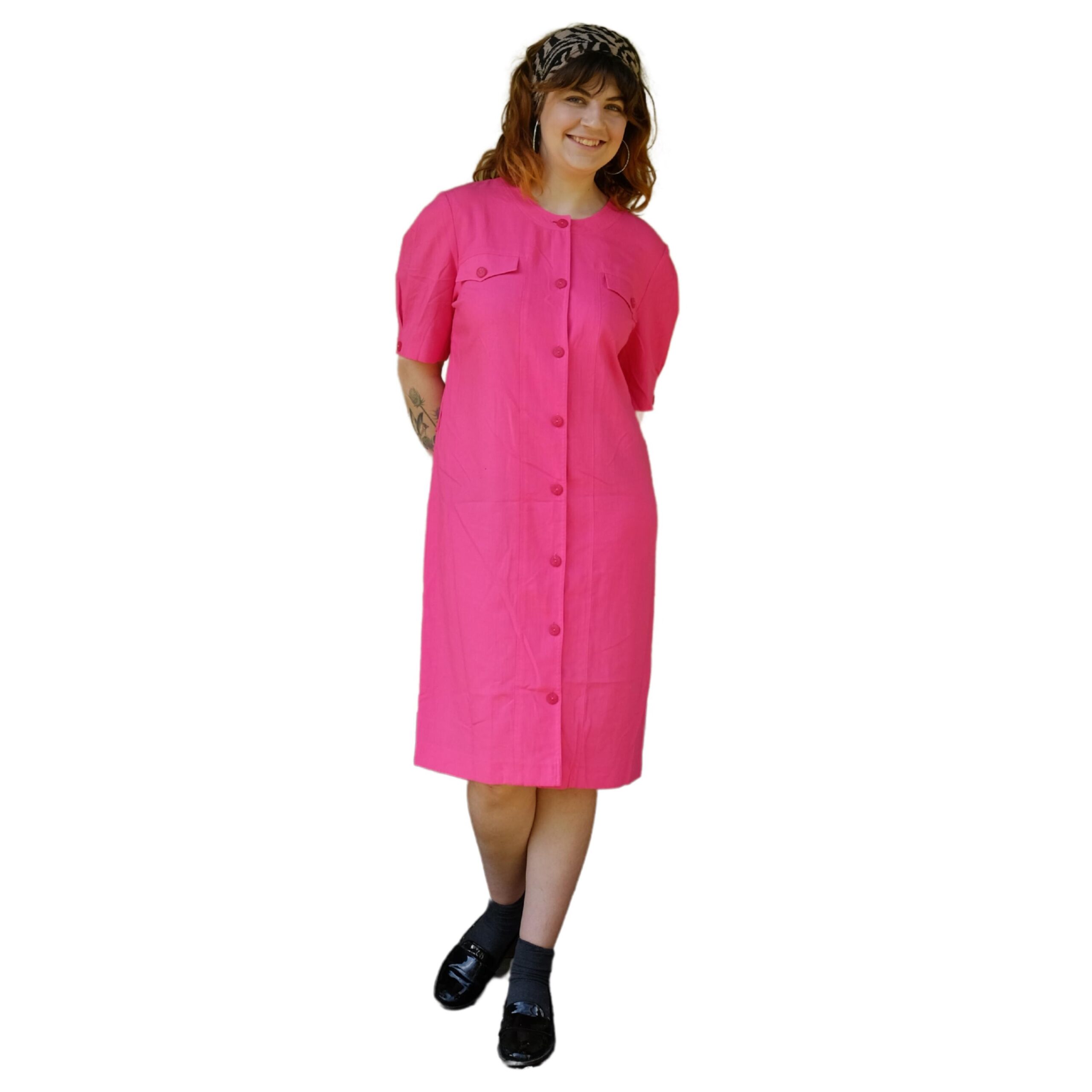 Vintage Simple Pink 80s Dress - Image 4