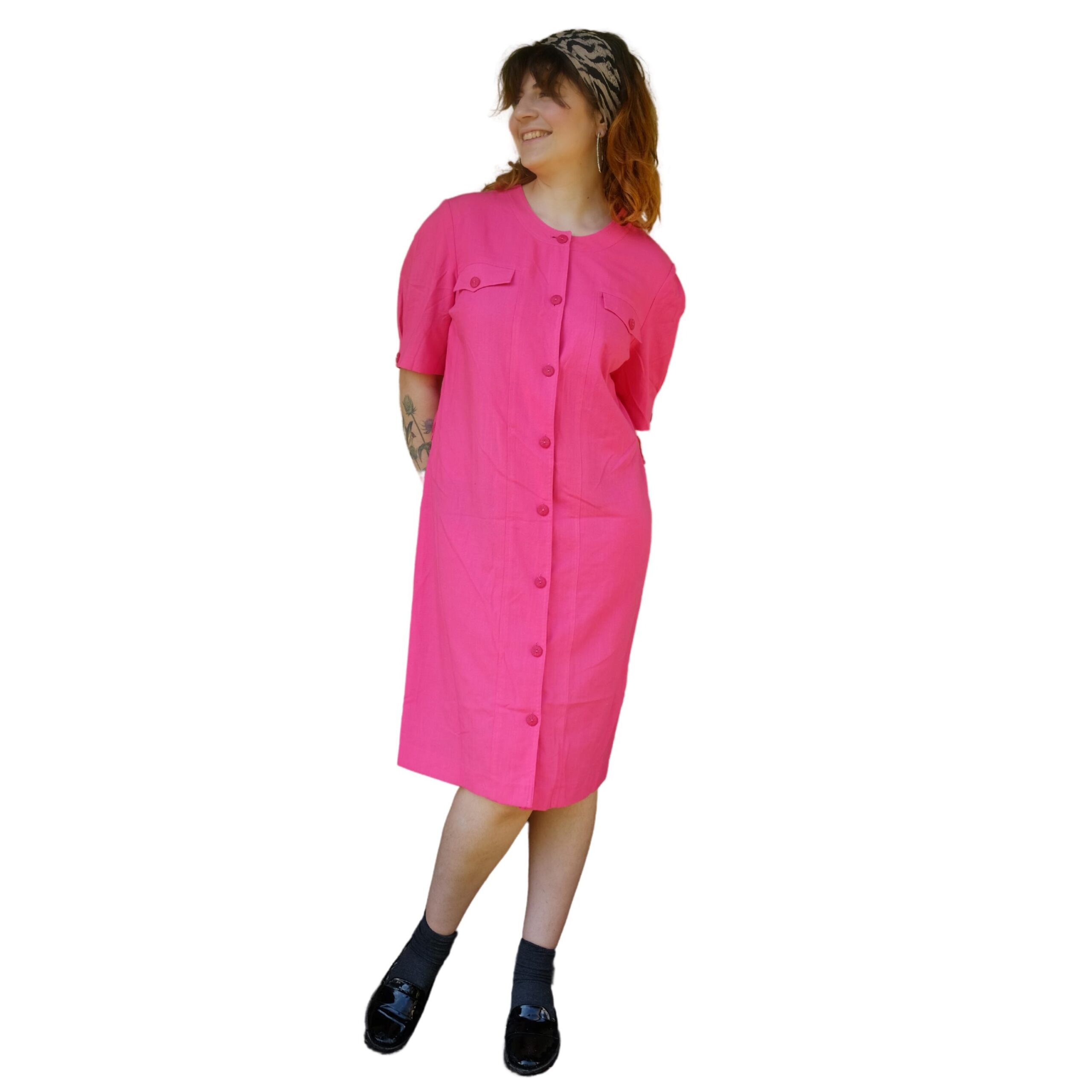 Vintage Simple Pink 80s Dress - Image 5