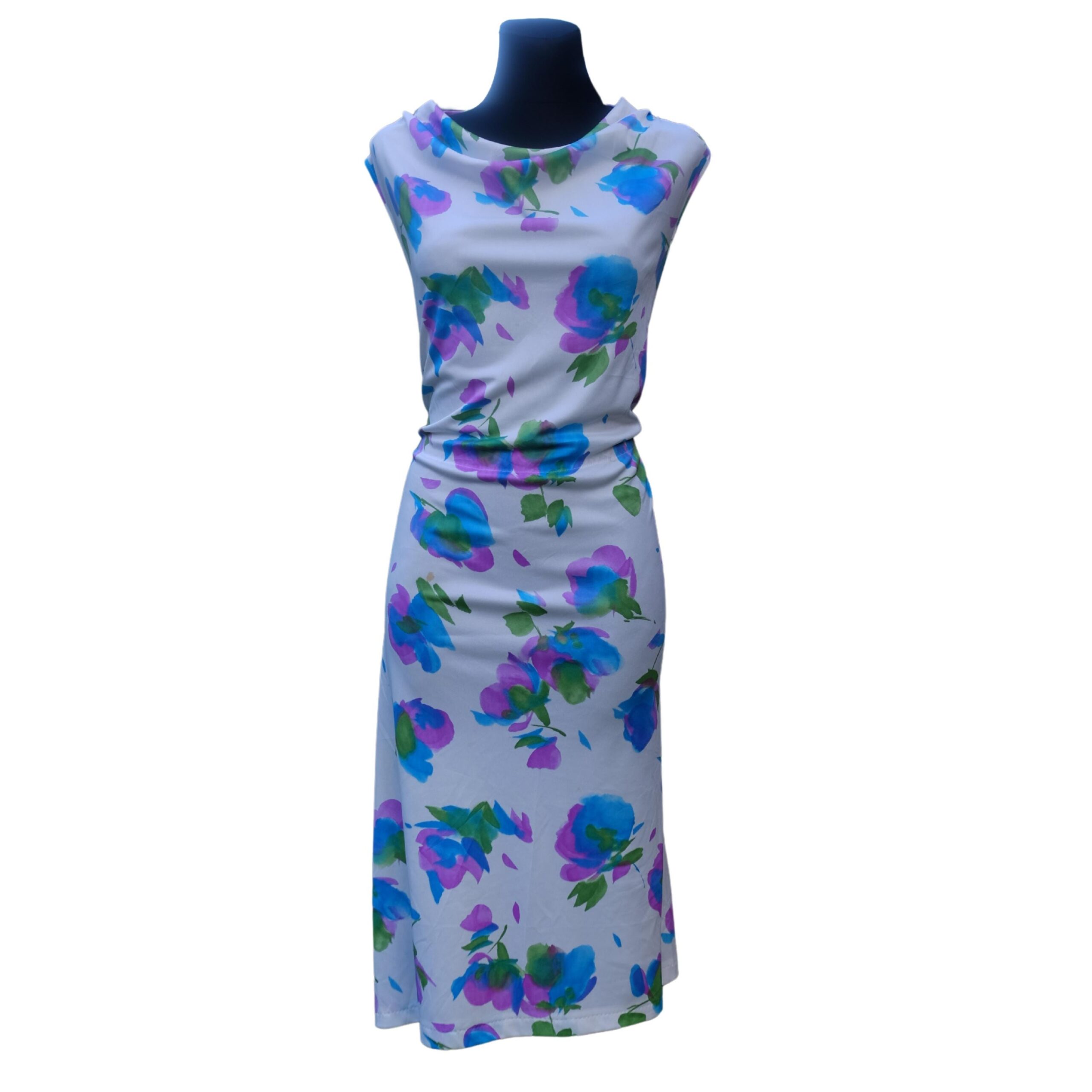 Vintage 80s Pastel Summer Dress, Floral pattern, Boho Chic and Elegance