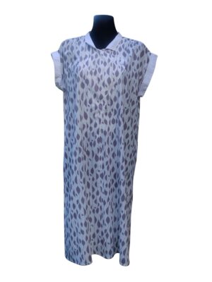 Vintage 80s Grey Leaf Button-Up Dress, Classique Soft Colors Trad-wife, Cottage core style