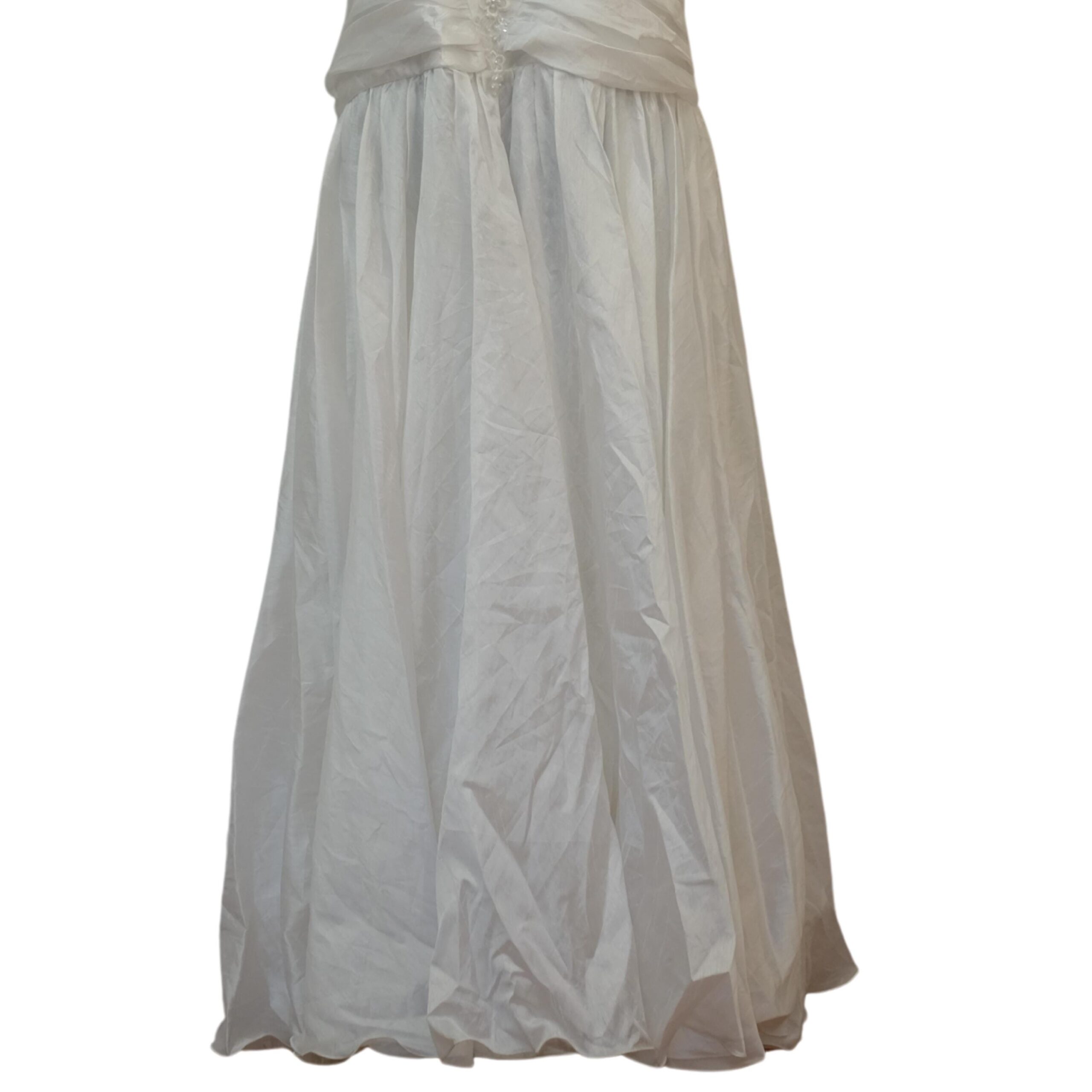 Vintage 80s Princess Wedding Dress XXL, with Puffed Sleeves and Floral Laced Bustier - Image 7