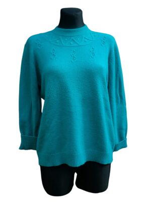 Vintage Turquoise Jumper, Knit Pullover