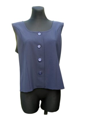 Vintage Plus Size Sleeveless Night Blue Blazer