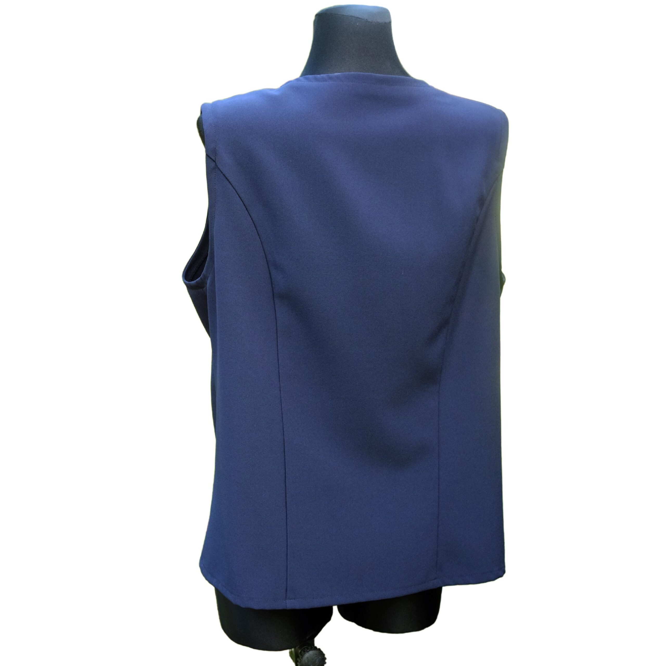 Vintage Plus Size Sleeveless Night Blue Blazer - Image 5