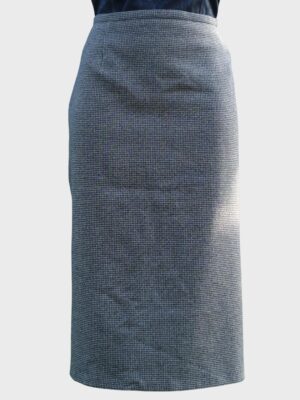 Vintage Gray Houndstooth Pencil Skirt
