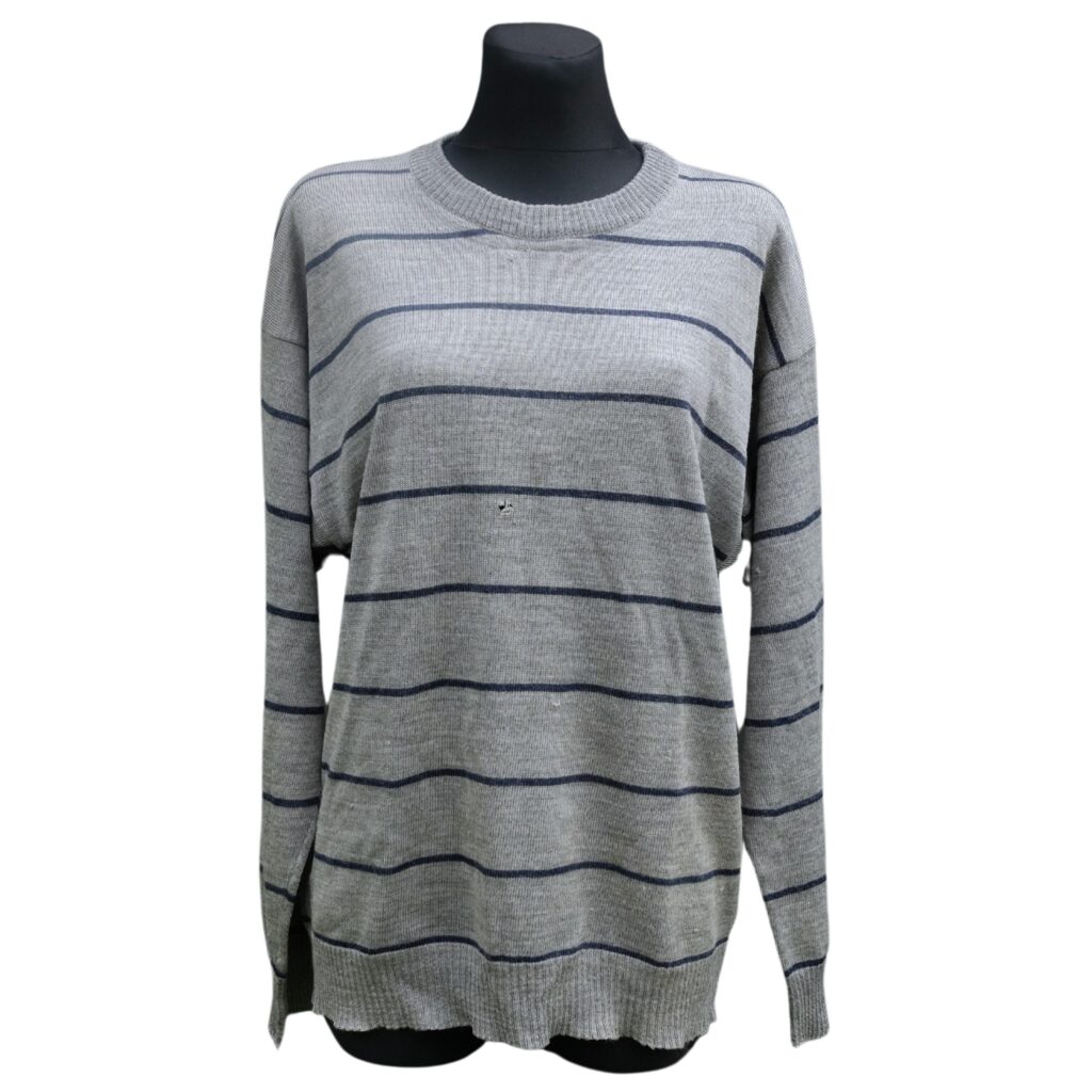 Vintage Striped Grey and Blue Jumper Plus Size