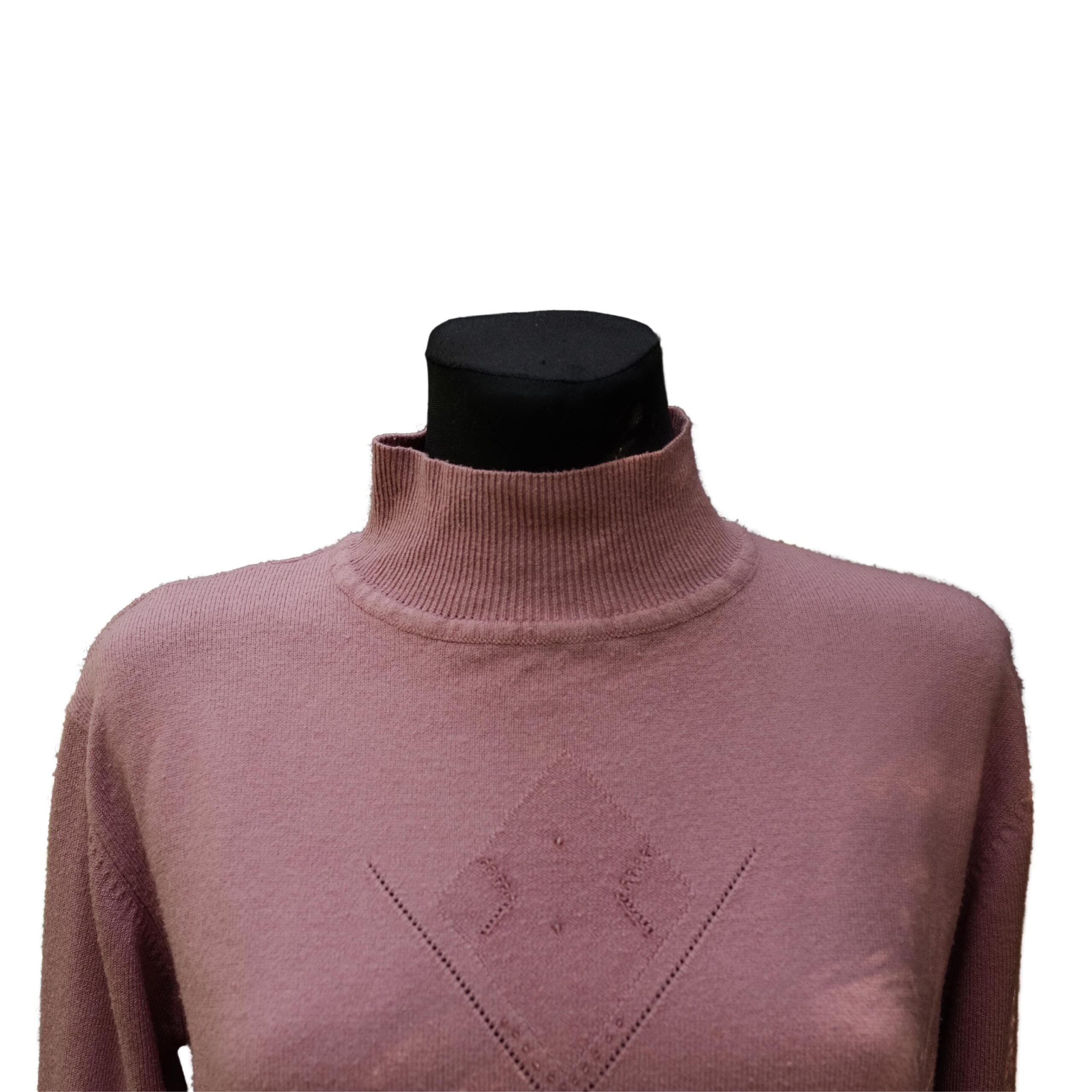 Vintage Baby Pink Turtle Neck Jumper - Image 3