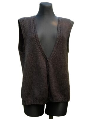 Vintage Hand Knitted Black Vest