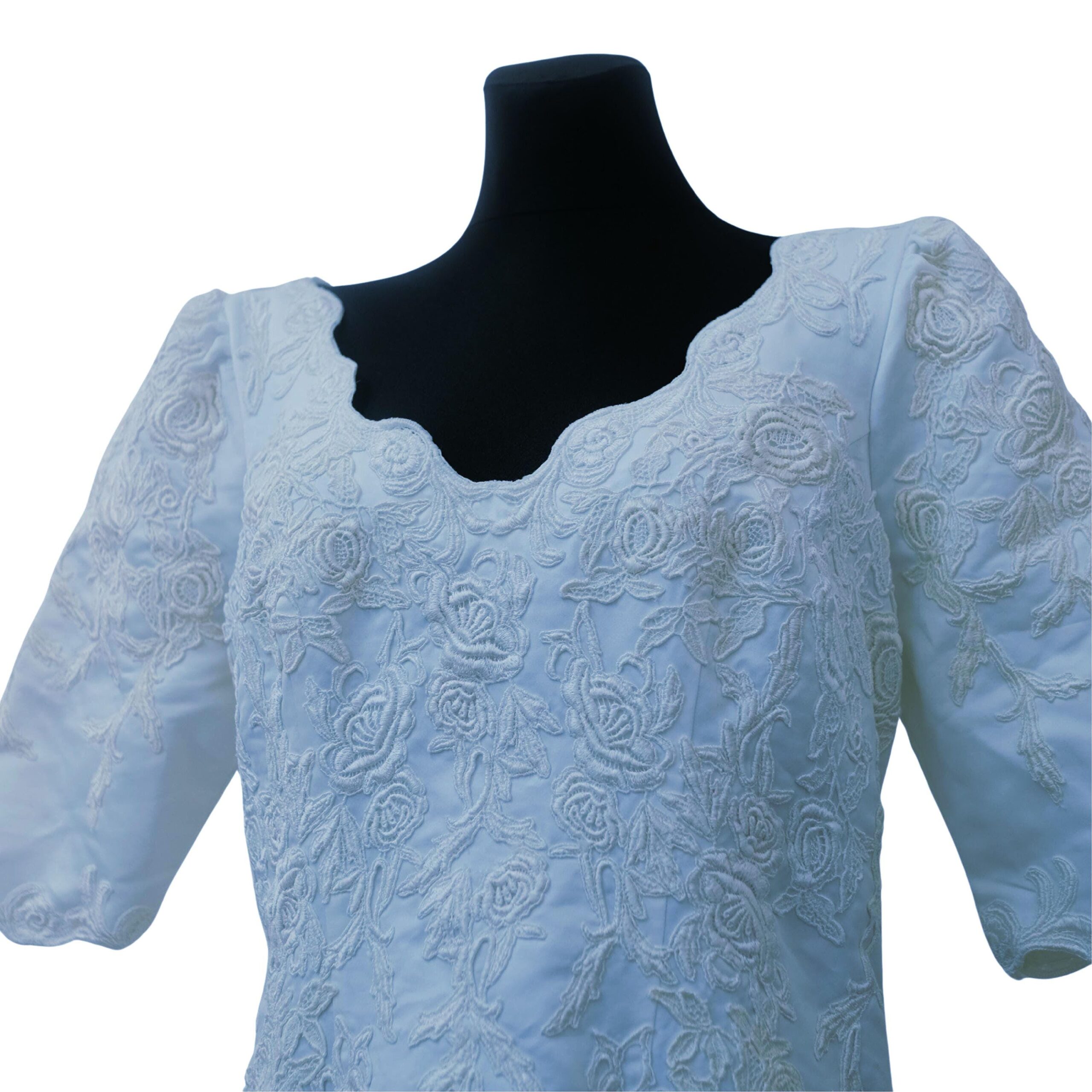 Vintage Short Sleeved Princess Dress with train, size XXL - Image 3
