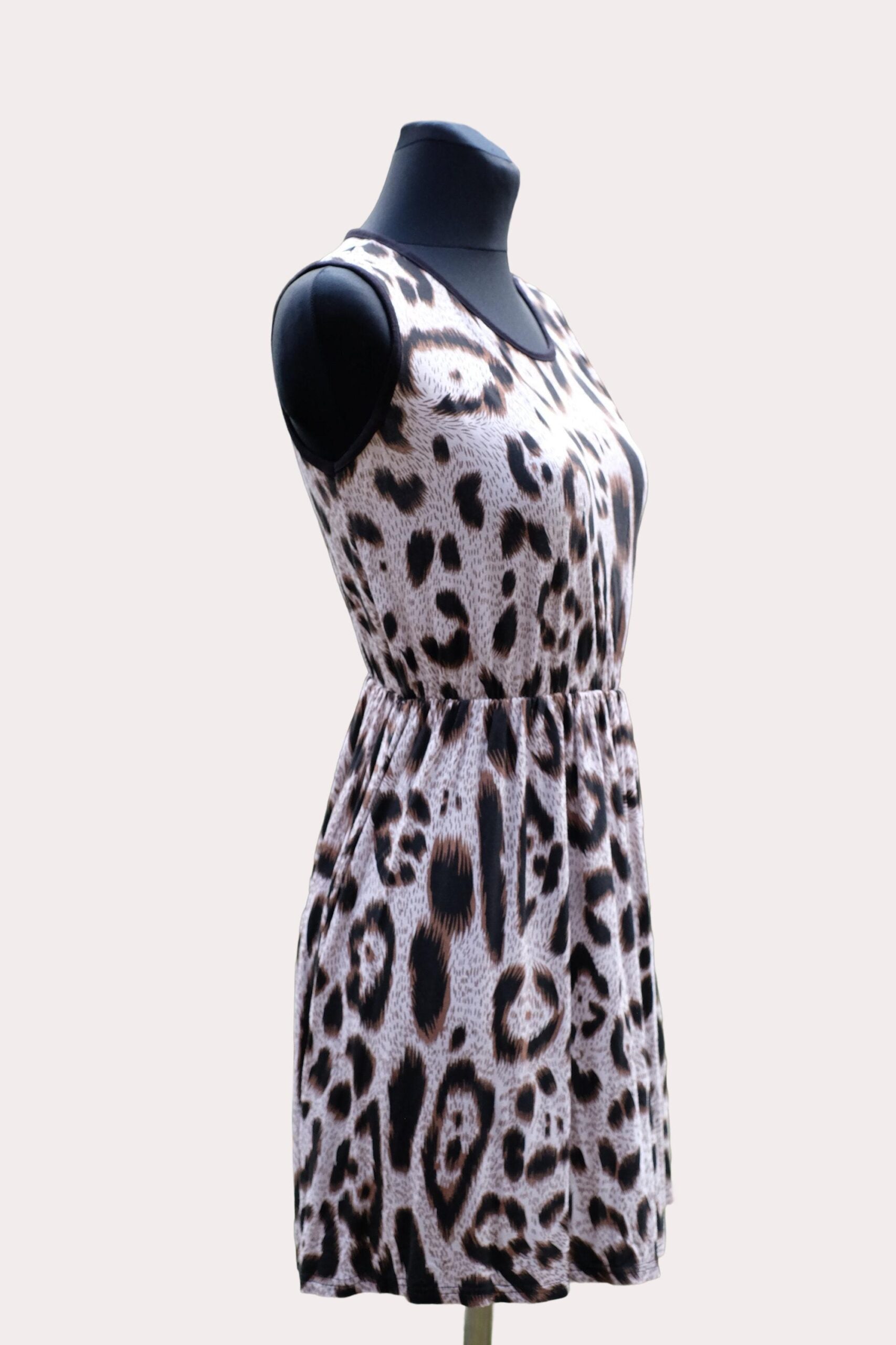 Vintage Y2K Leopard Mini Dress, Animal print Sundress