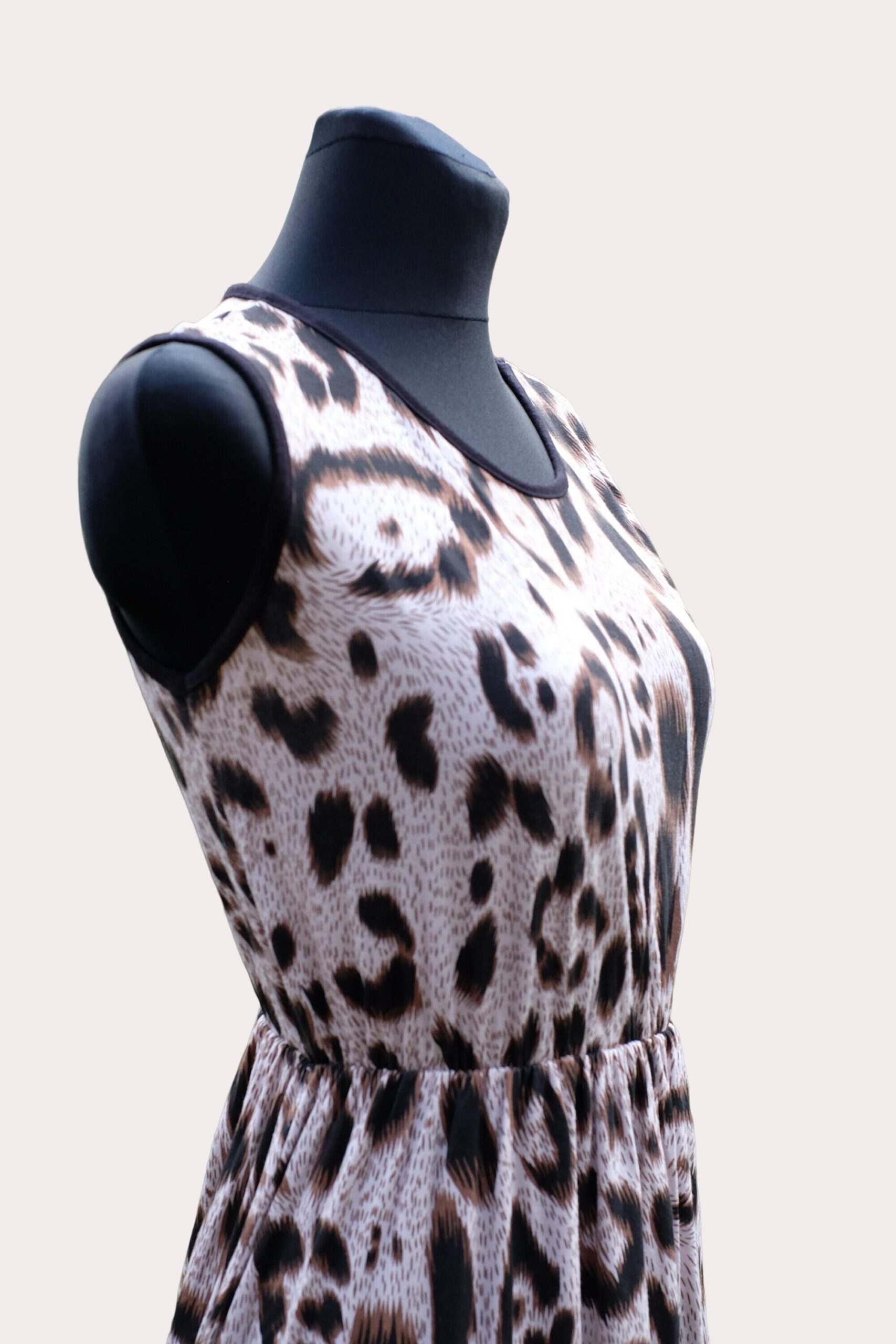Vintage Y2K Leopard Mini Dress, Animal print Sundress - Image 3