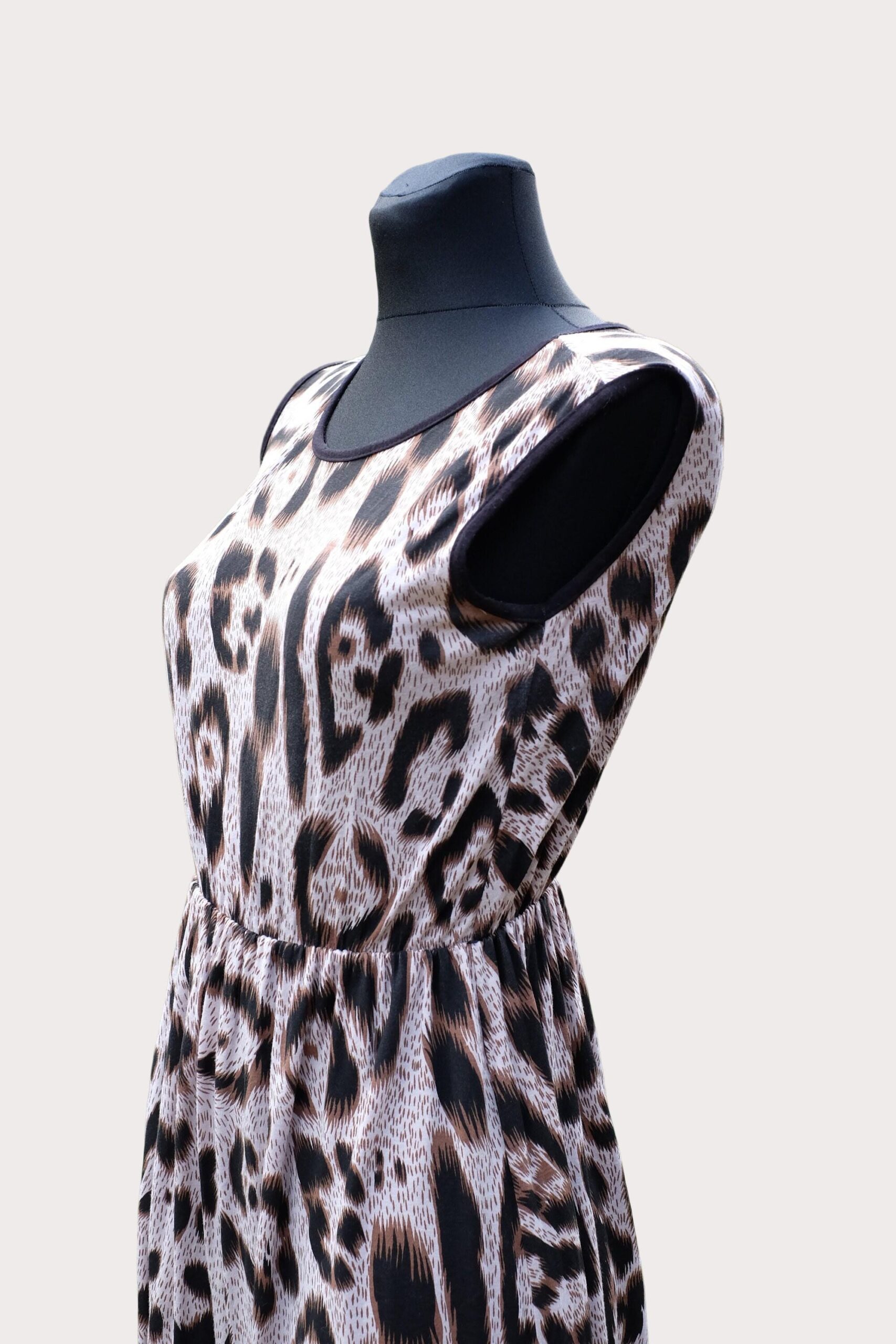 Vintage Y2K Leopard Mini Dress, Animal print Sundress - Image 6