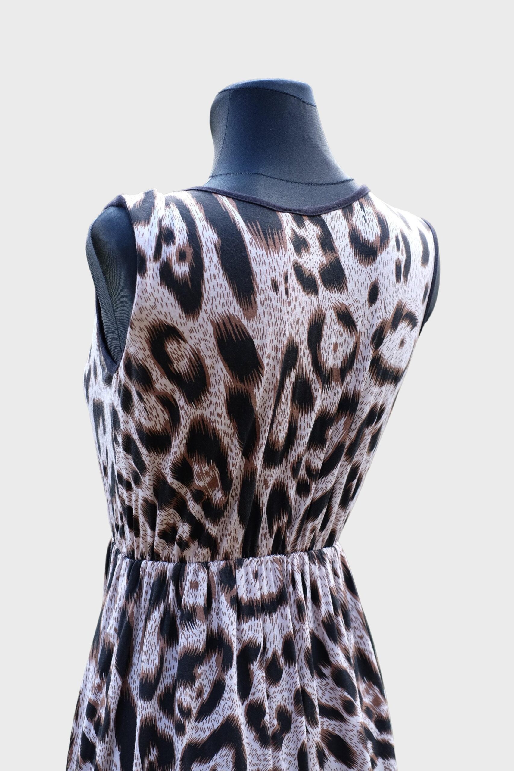 Vintage Y2K Leopard Mini Dress, Animal print Sundress - Image 8