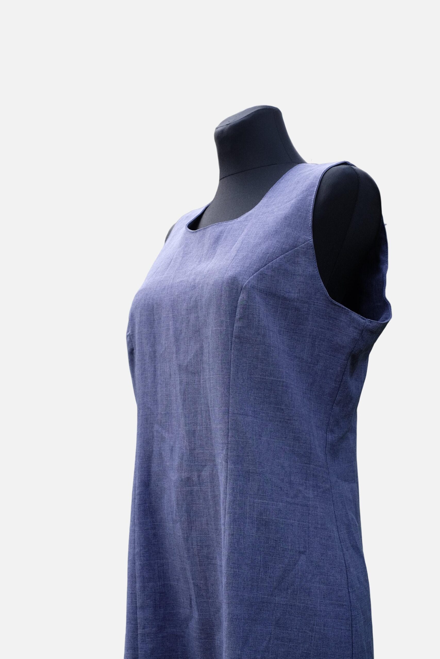 Vintage Blue Sleeveless Pencil Mini Dress size eu42 - Image 2