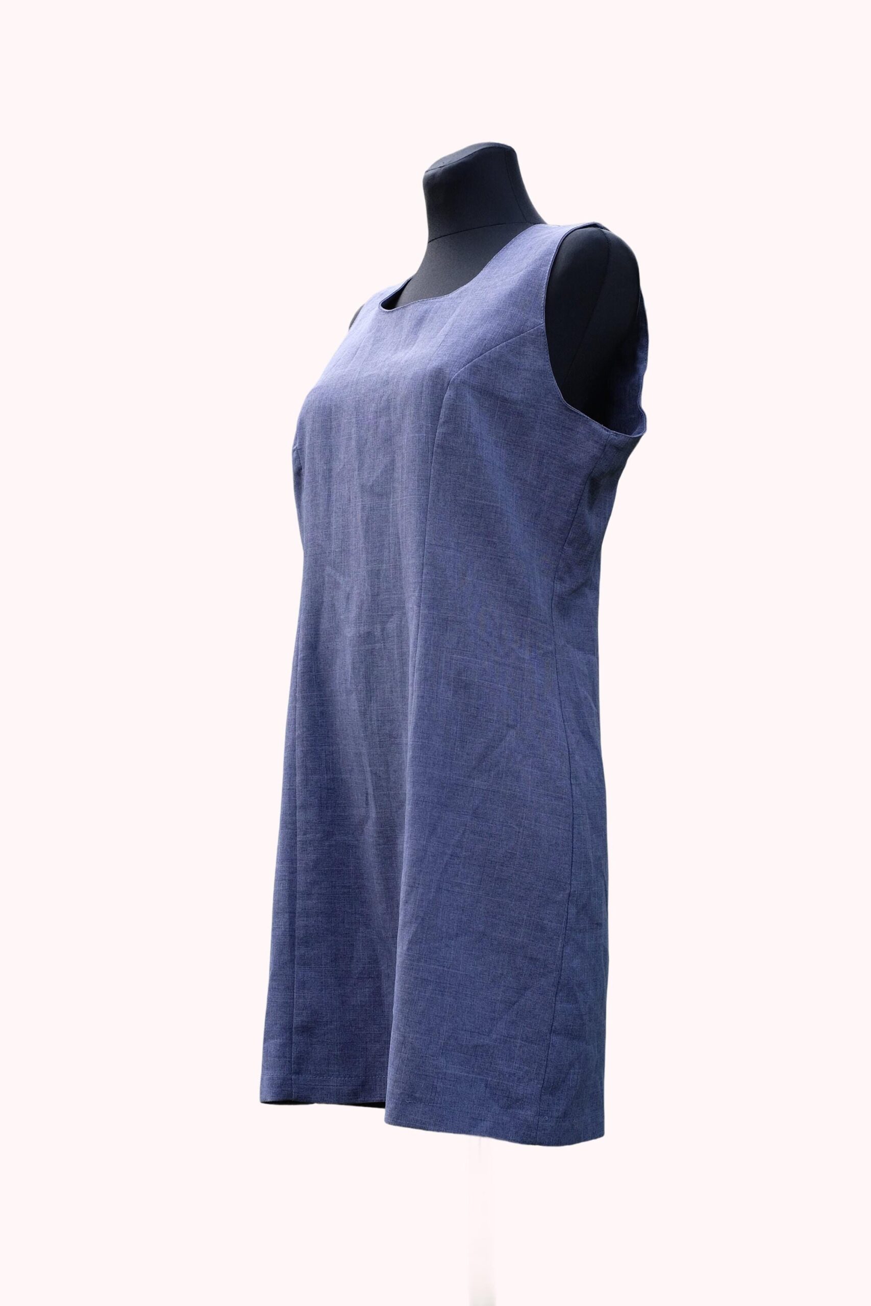 Vintage Blue Sleeveless Pencil Mini Dress size eu42 - Image 4
